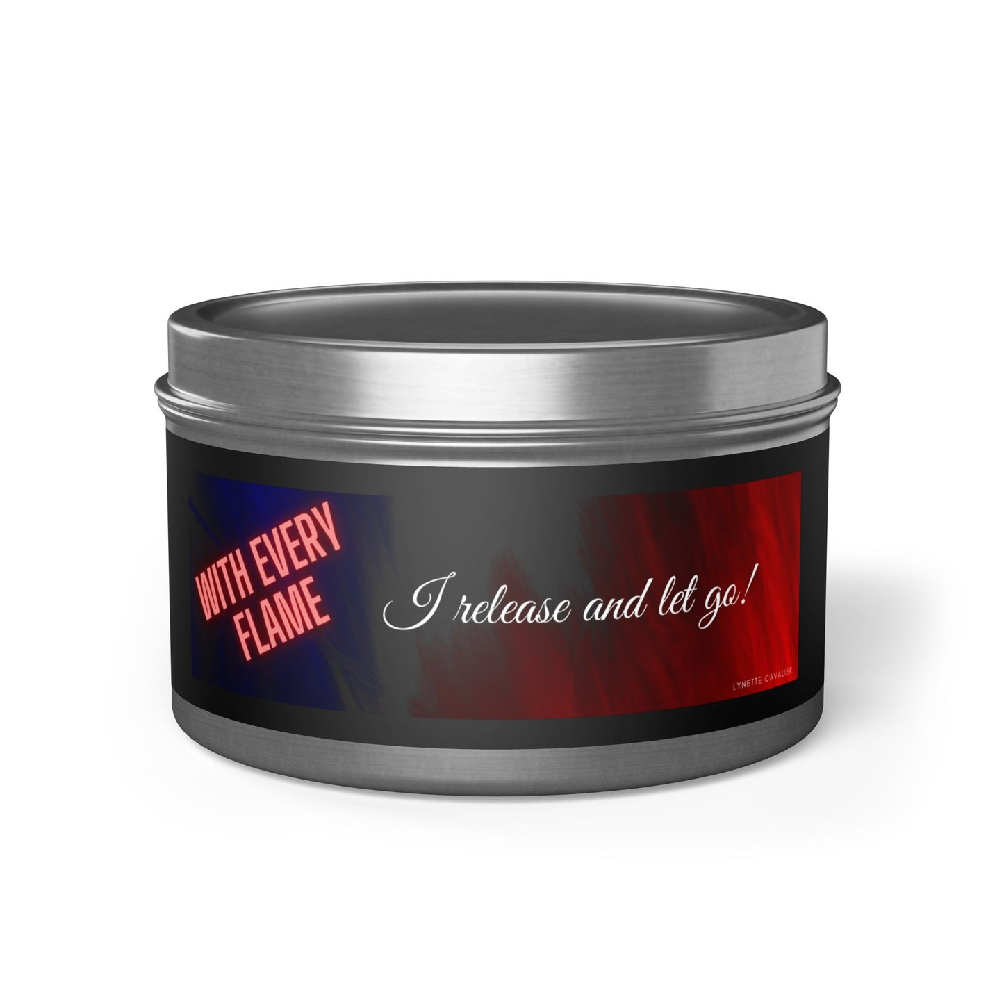Lynette Cavalier's Tin Candles, Captivating aromas: Evergreen, Fresh Coffee, Mango Coconut, Spa Retreat, Vanilla Bean, Tin Colors: Gold, Silver, Black