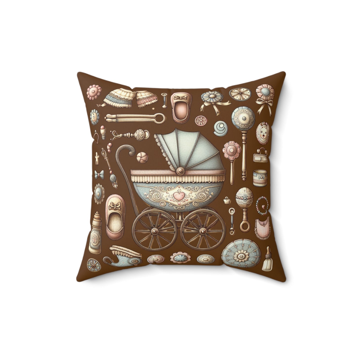Beautiful Polyester Square Pillow for a Baby's Room, Baby Shower Gift for Boy or Girl, Cute Gift for a Baby Shower,