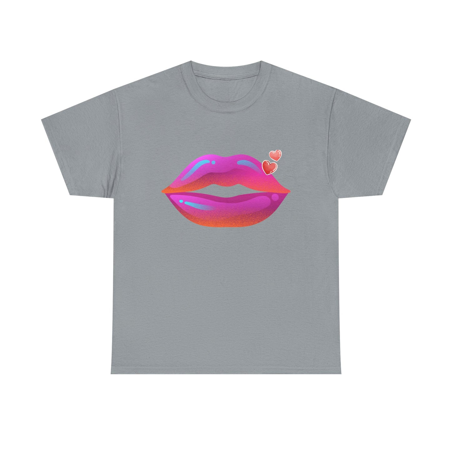 Bold Kiss Lips with Hearts Shirt, Vibrant Pop Art Lip T-Shirt, Valentine T-Shirt Gift, Lip Art Shirt, Black History T-Shirts for Women