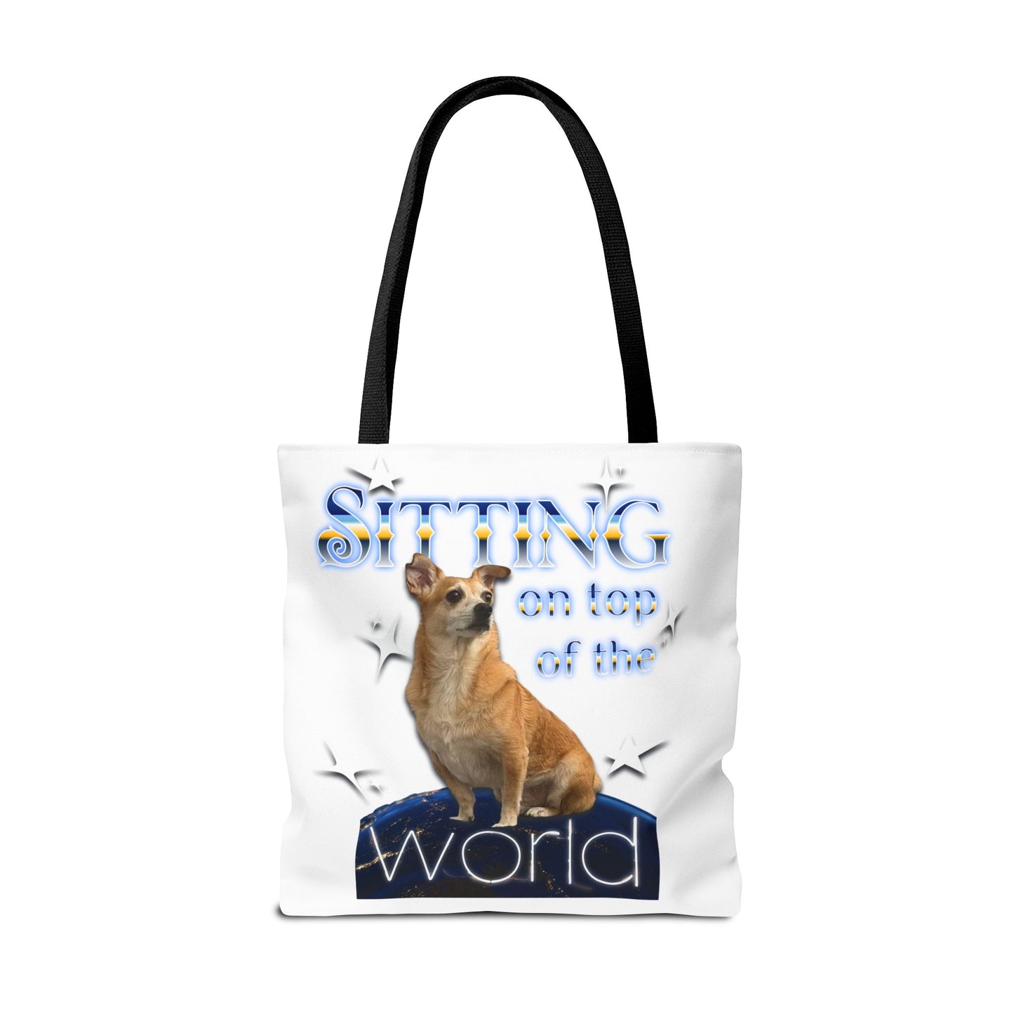 Personalized Tote Bag — "Sitting on Top of the World" Corgi Tote