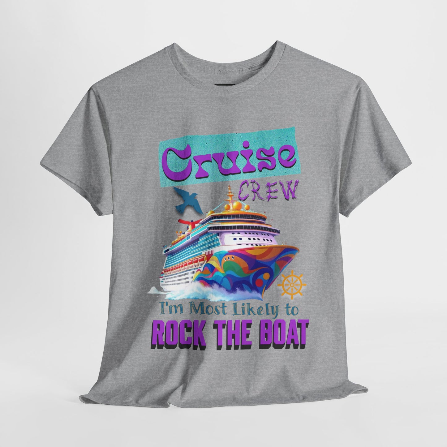 Cruise Crew Unisex Heavy Cotton Tee - Perfect for Cruise Lovers, Cruise Vacation, Summer Adventures, Nautical Theme, Gift Idea
