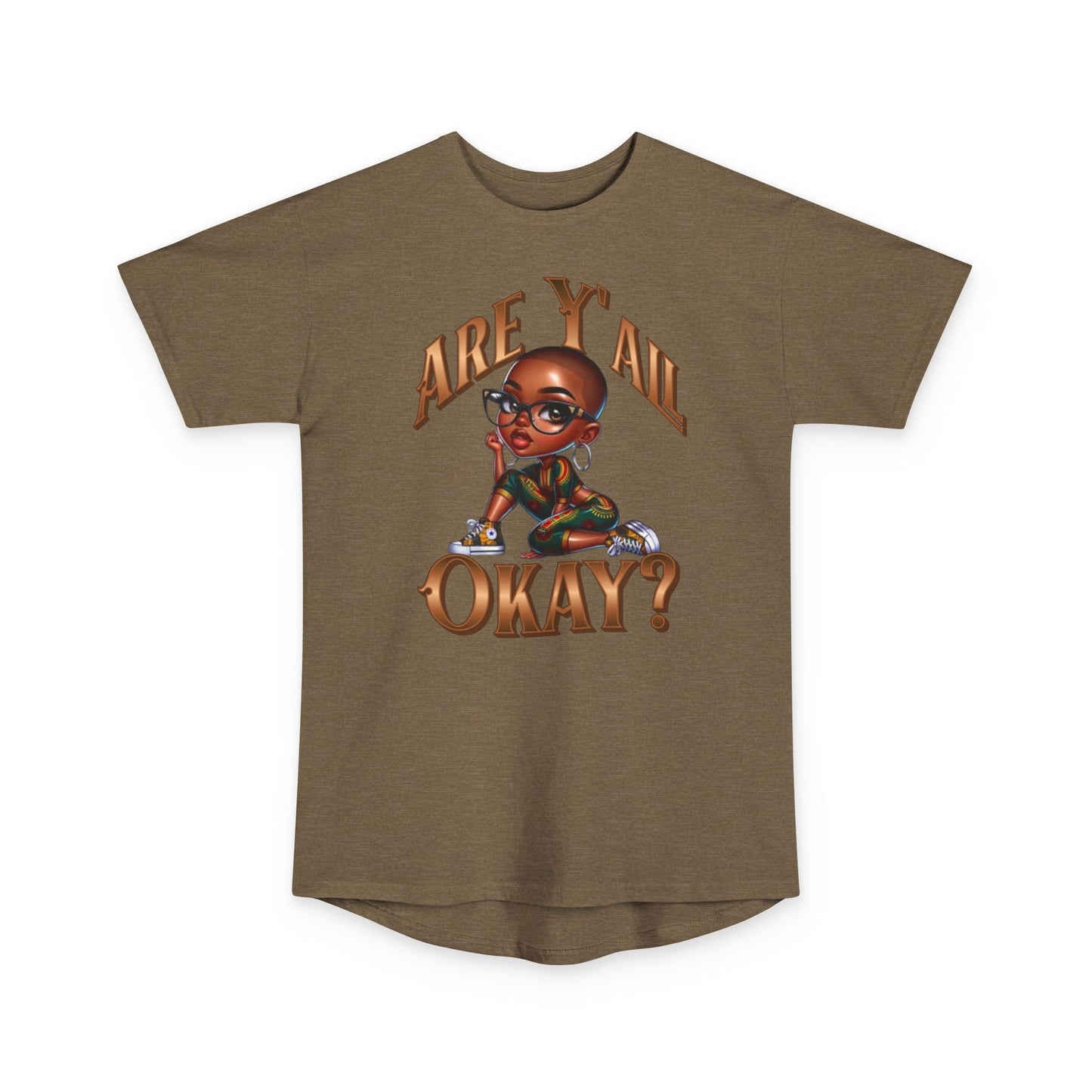Long Body Tee — 'Are Y’all Okay?' Urban Cartoon Graphic