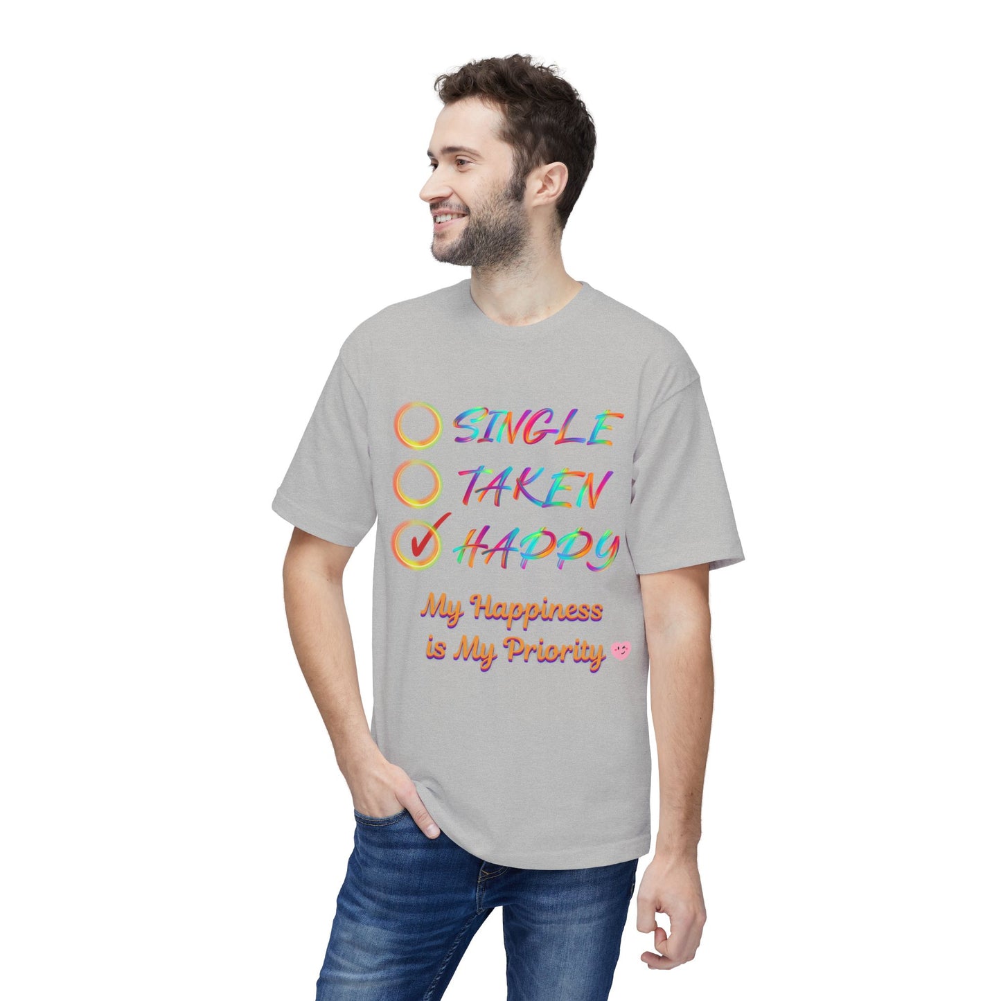 My Happiness is My Priority, Unisex Midweight T-shirt, Valentine to Myself T-Shirt, Valentine T-Shirt, Self-Love T-Shirts, Taken, Single Happy