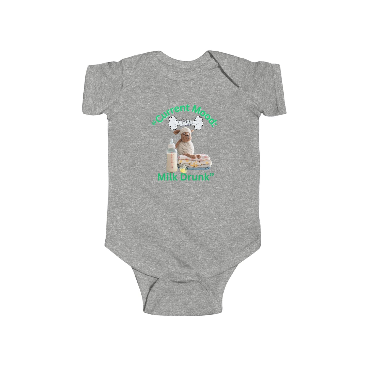 "Current Mood: Milk Drunk" Baby Onesie, Funny Baby Shower Gift for Baby, Newborn Clothing, Cute Baby Onesies
