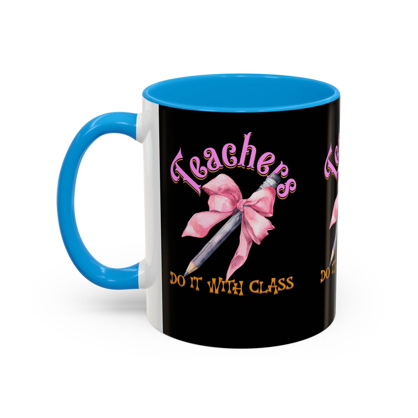 Colorful Mugs (11oz, 15oz), Teacher Appreciation Gift, Cute Gift for Teachers, Coffee Mug for Teachers, Coquette Bow Coffee Mug