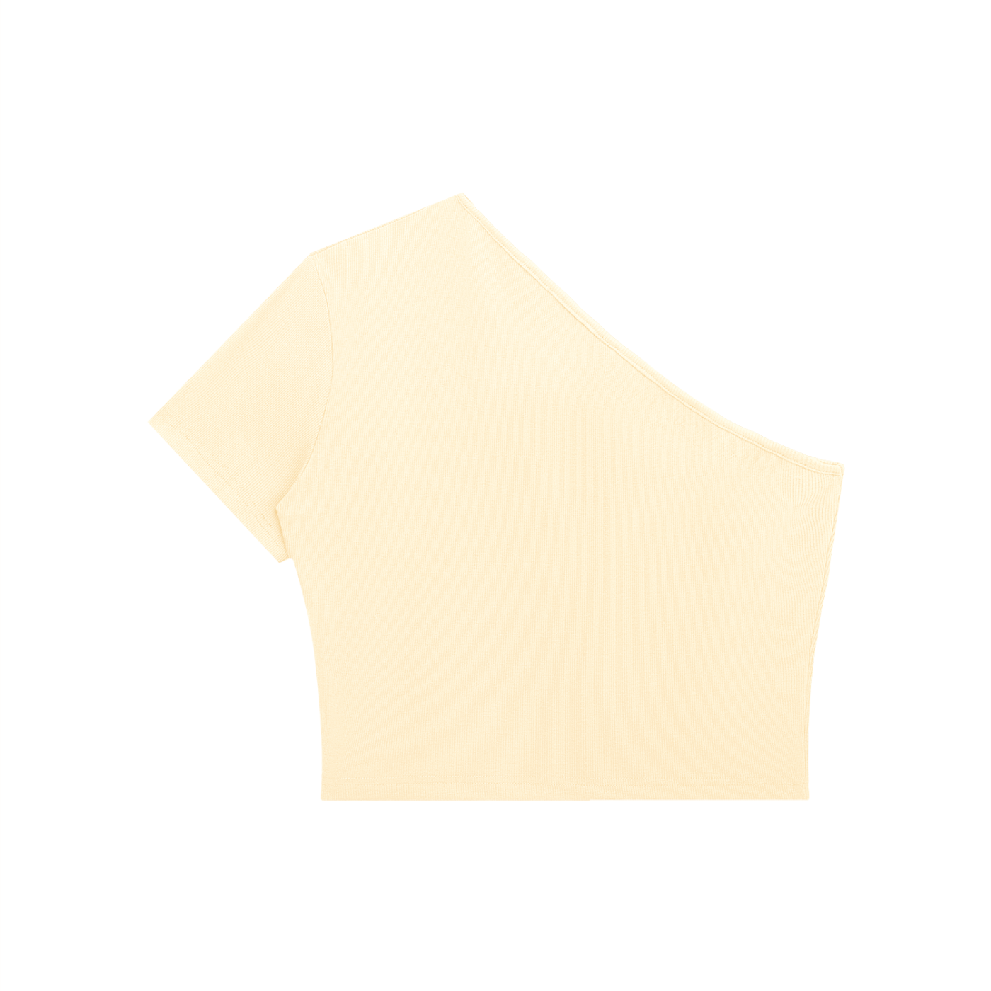 Women's One-Shoulder Crop T-Shirt – Red Lips Print | Bodycon Summer Top