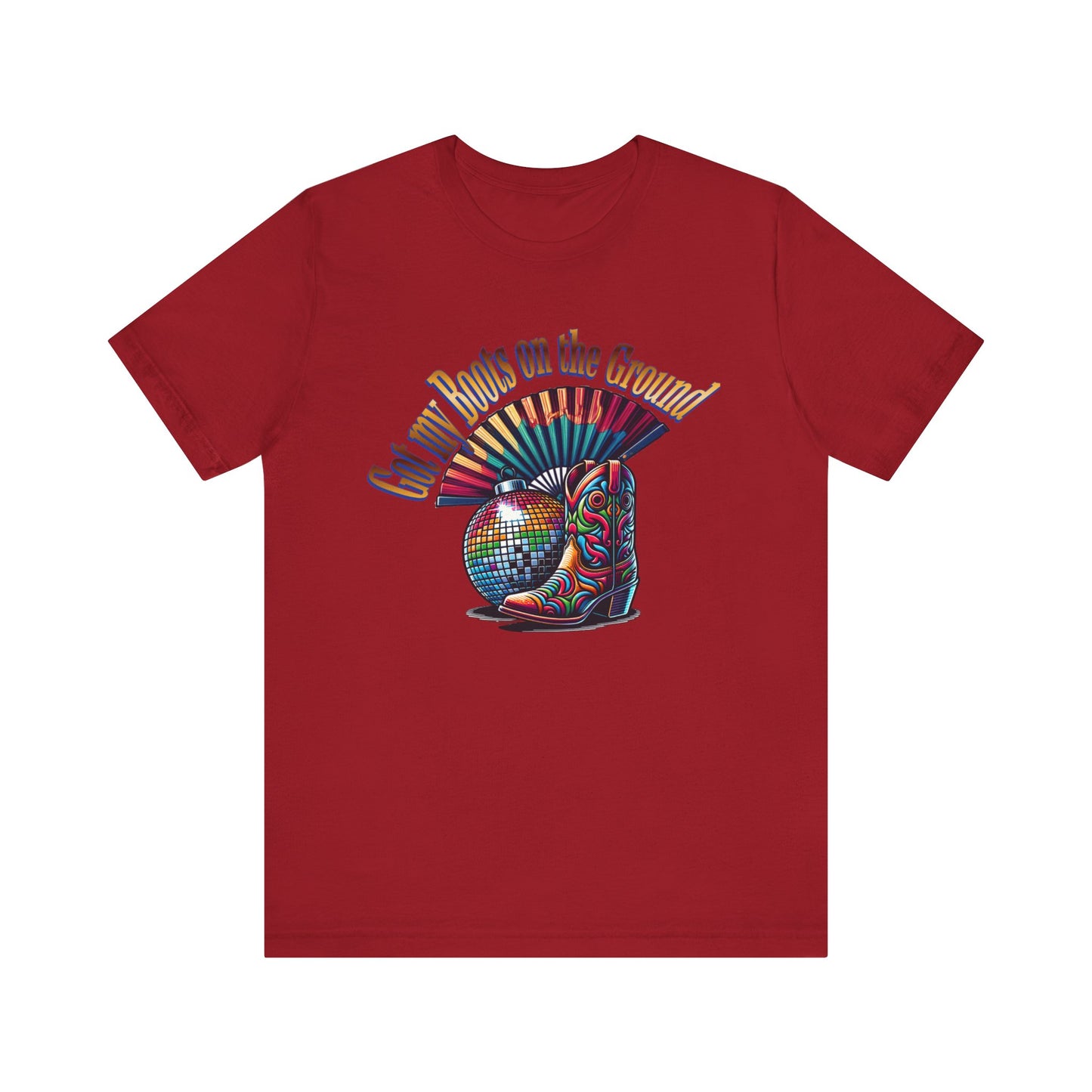 Boots on the Ground Groove Tee, Disco Ball Unisex Jersey Tee - Fun Tee for Latest Dance Crave Boots on the Ground Music Lovers