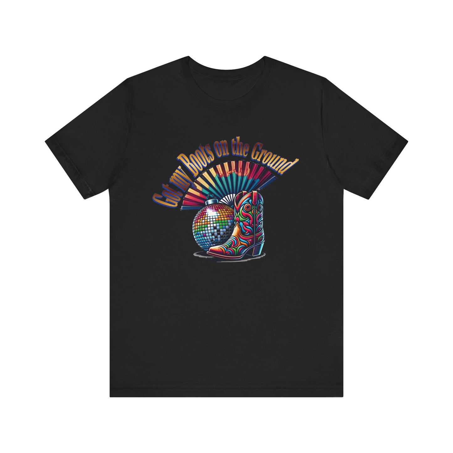 Boots on the Ground Groove Tee, Disco Ball Unisex Jersey Tee - Fun Tee for Latest Dance Crave Boots on the Ground Music Lovers