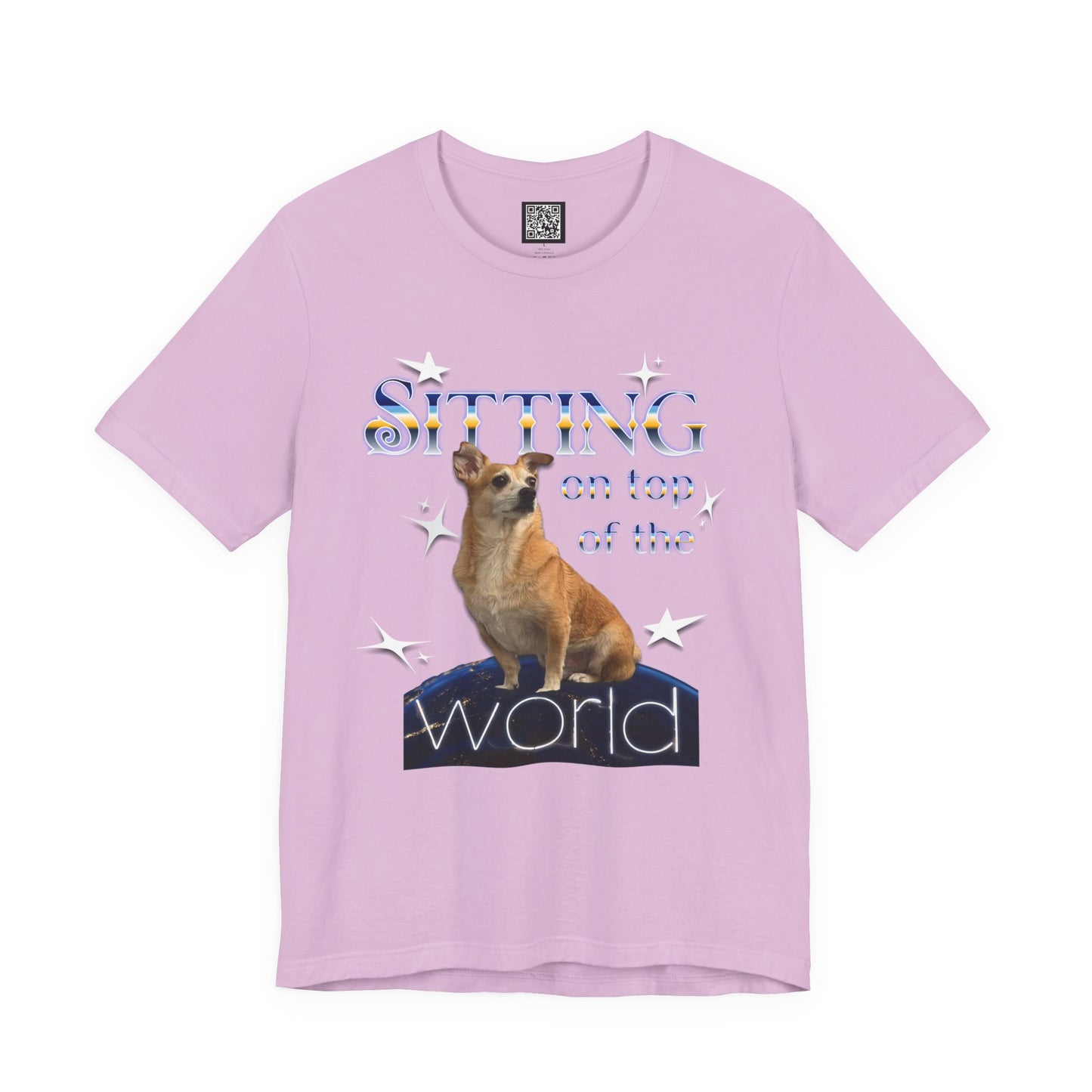 Personalized T‑Shirt for Pets— "Sitting on Top of the World" Chihuahua Graphic Tee