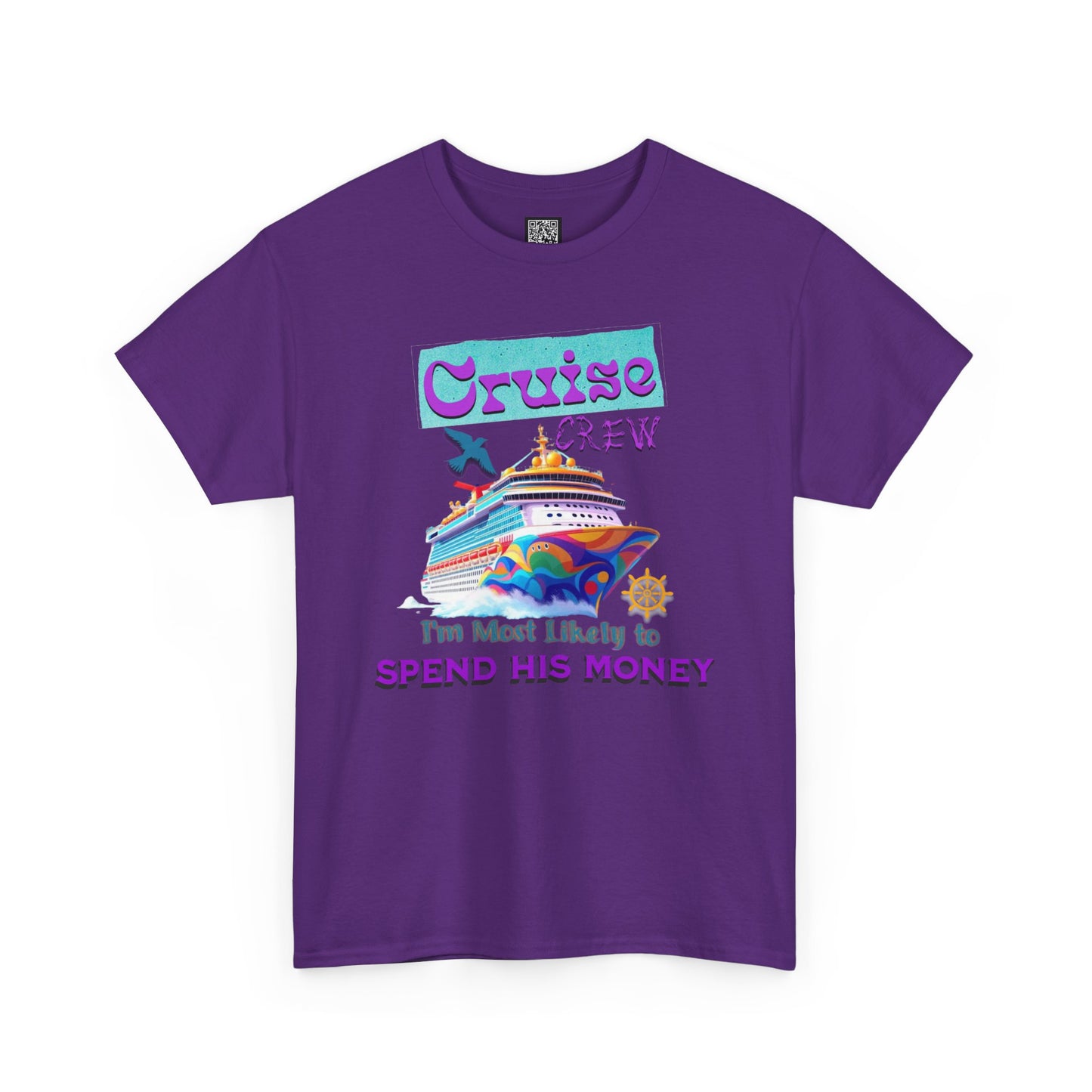 Funny Cruise Crew Tee, Vacation T-Shirt, Gift for Cruise Lovers, Vacation Humor Apparel, Travel Enthusiast Shirt, Spend His Money Tee