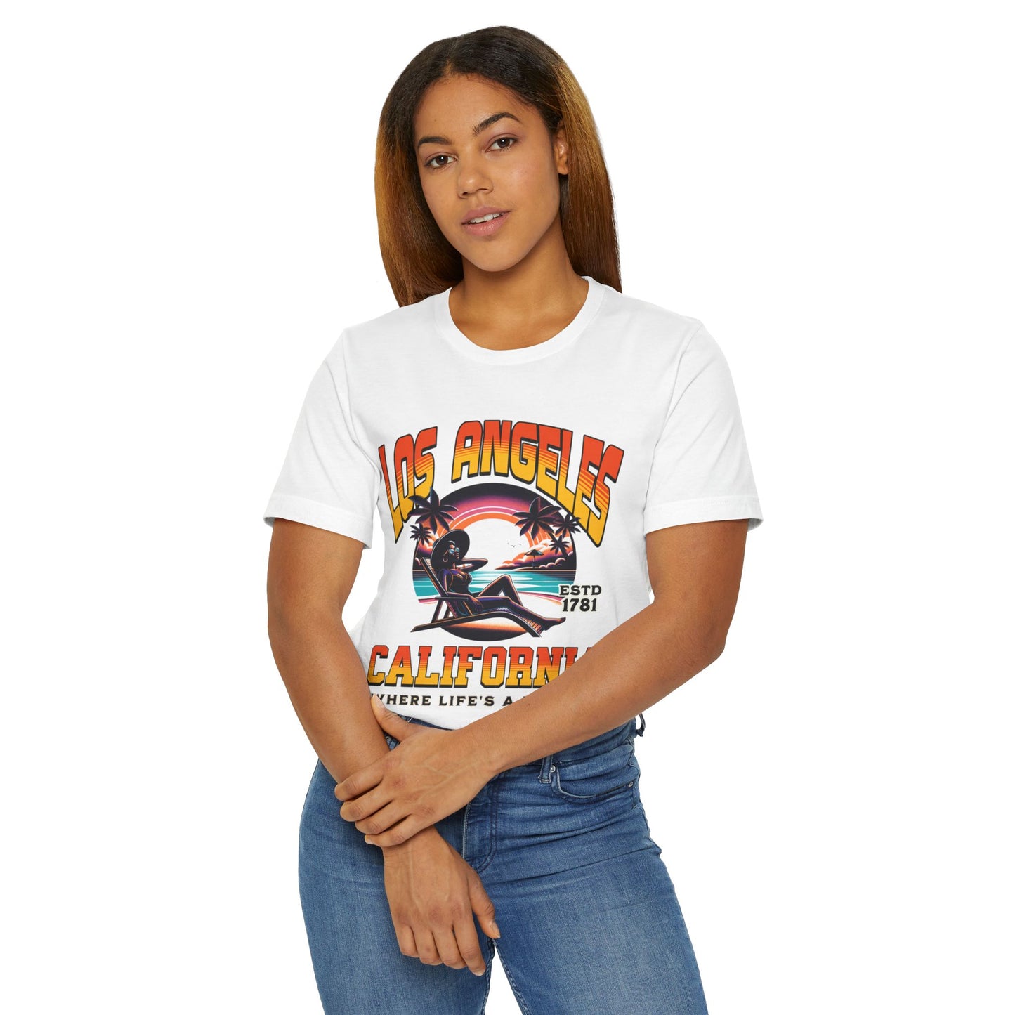 Los Angeles Vibes – “Where Life’s a Beach” Tee, Los Angeles Style Clothing, Beach Style T-Shirt, Rep Your City Los Angeles