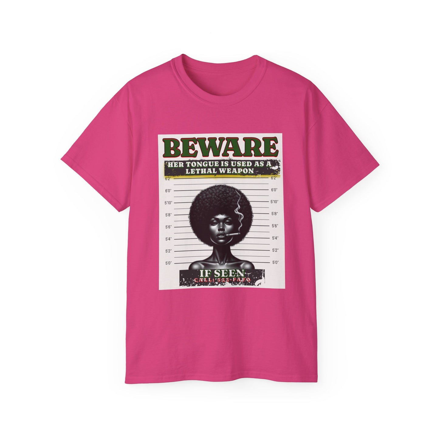 Empowering Graphic Tee, Her Tongue is a Lethal Weapon Shirt, FAFO Cotton T-Shirt, Inspirational Art Tee, Funny Trendy Gift for Friends