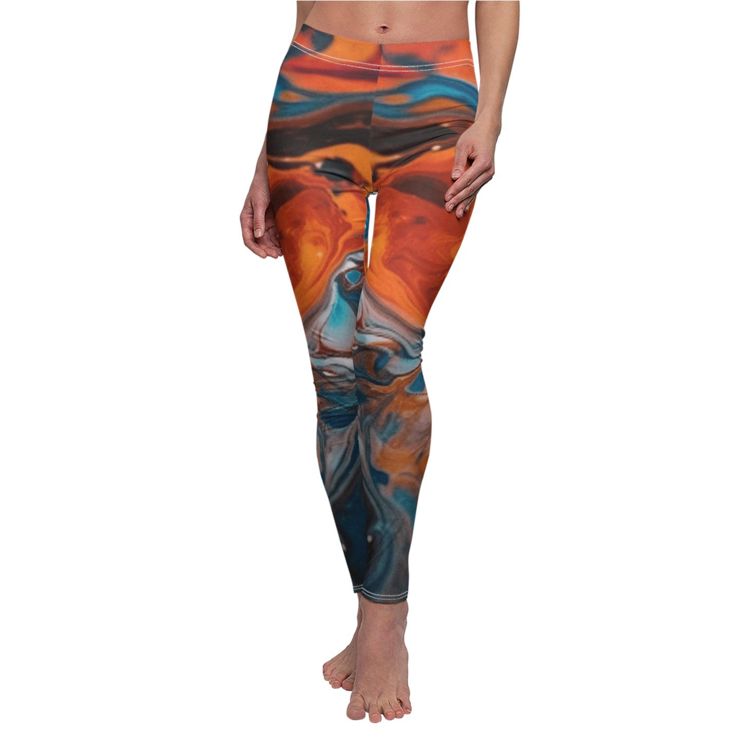 Vibrant Abstract Patterned Leggings, Stylish Activewear for Women, Perfect for Yoga, Dance, or Casual Outings, Gifts for Fitness Instructor