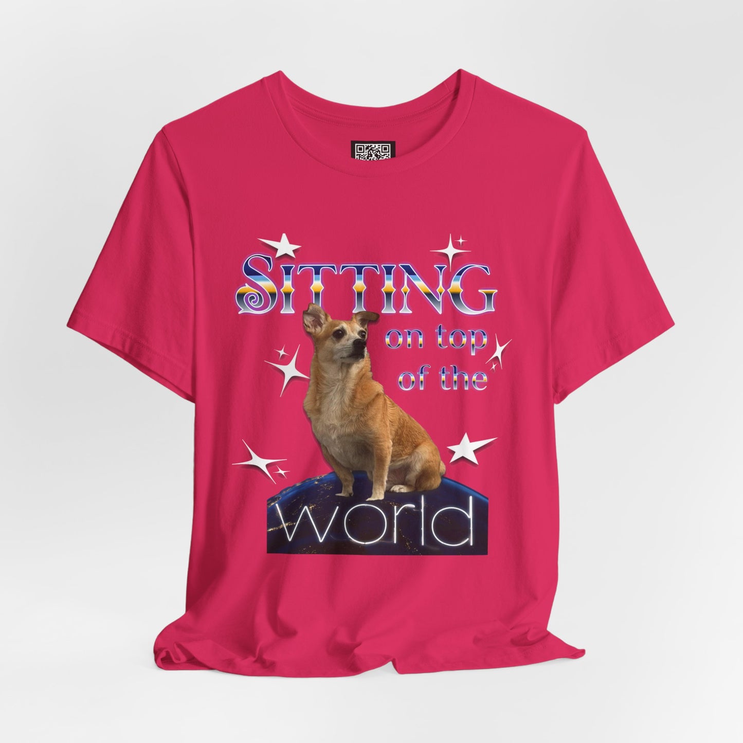 Personalized T‑Shirt for Pets— "Sitting on Top of the World" Chihuahua Graphic Tee