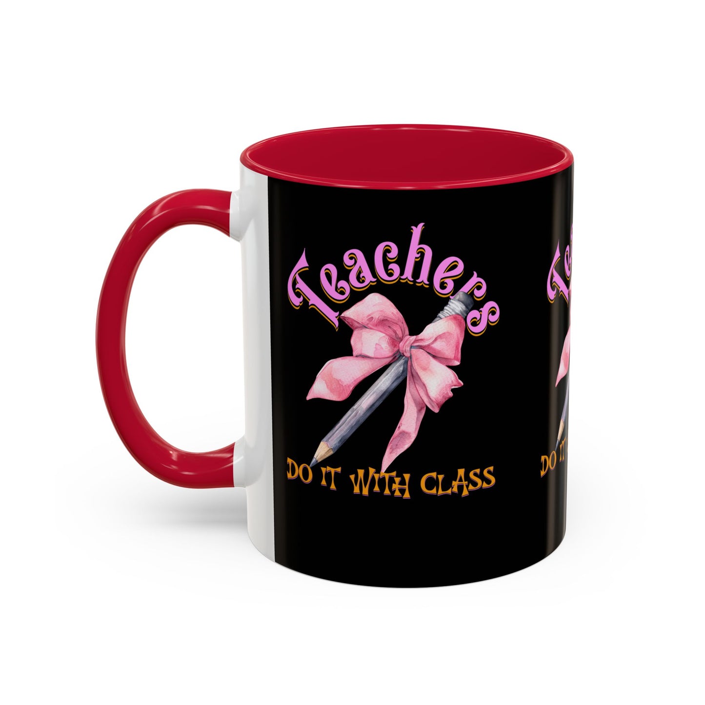 Colorful Mugs (11oz, 15oz), Teacher Appreciation Gift, Cute Gift for Teachers, Coffee Mug for Teachers, Coquette Bow Coffee Mug