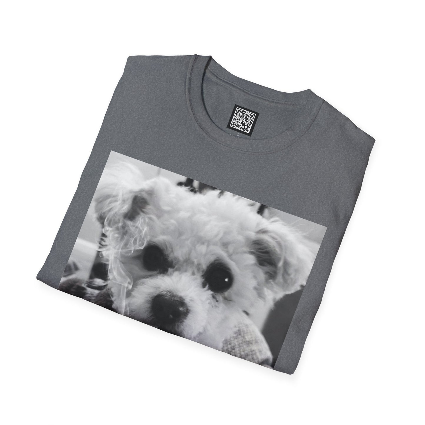 Personalized Smoking Puppy Photo T-Shirt — Retro Black & White Cute Dog Graphic Tee