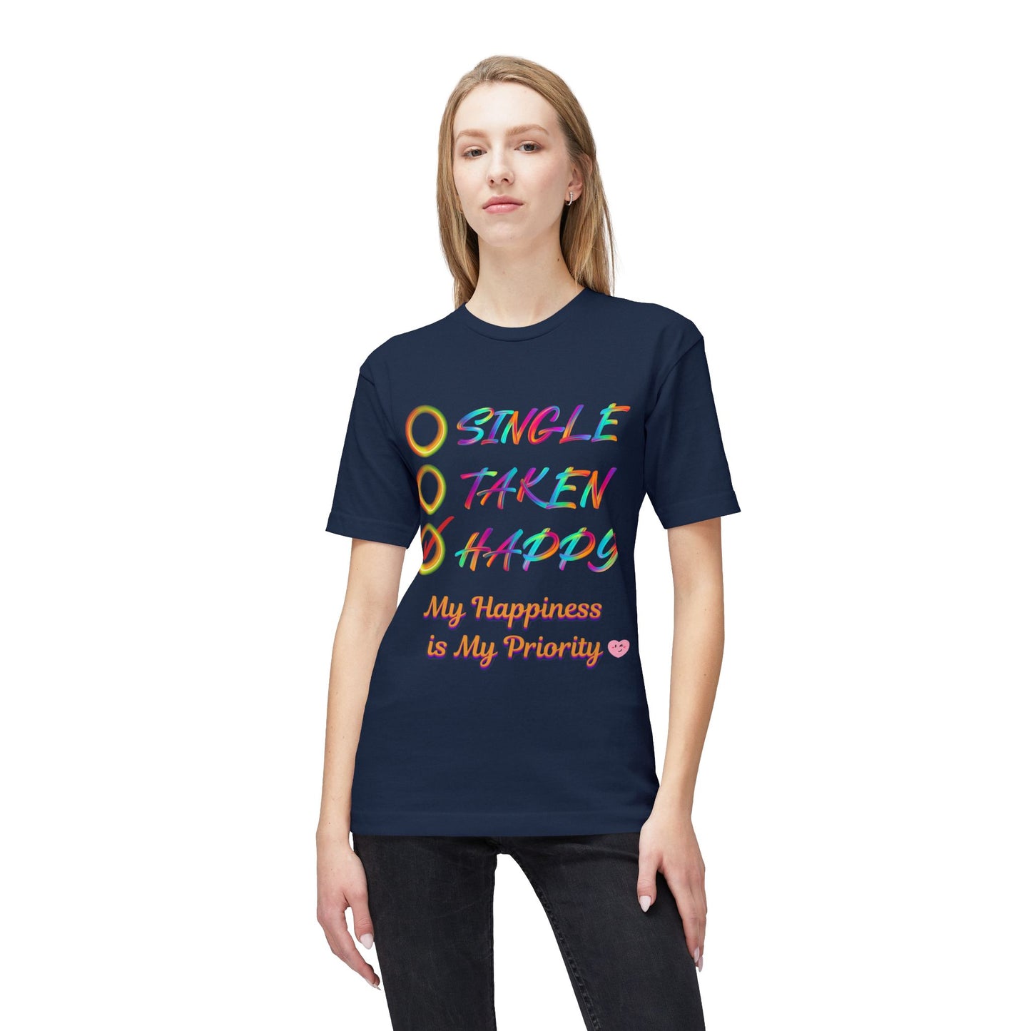 My Happiness is My Priority, Unisex Midweight T-shirt, Valentine to Myself T-Shirt, Valentine T-Shirt, Self-Love T-Shirts, Taken, Single Happy
