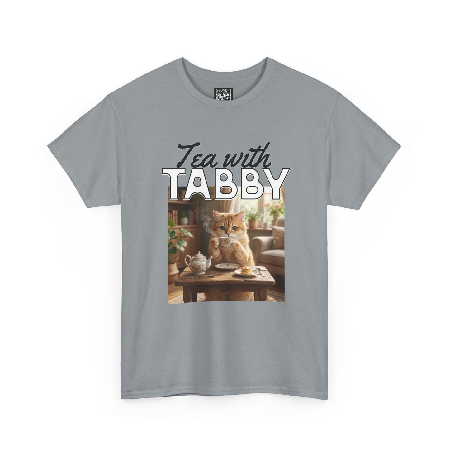 Personalized Tea with Tabby T-Shirt — Custom Cozy Cat Graphic Tee