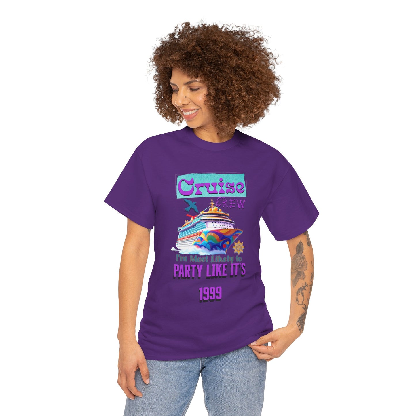 Cruise Crew Heavy Cotton Tee - Party Like It's 1999, Cruise Vacation T-Shirt, Summer Cruise Shirt, Fun Travel Apparel, Gift for Cruise Enthusiasts