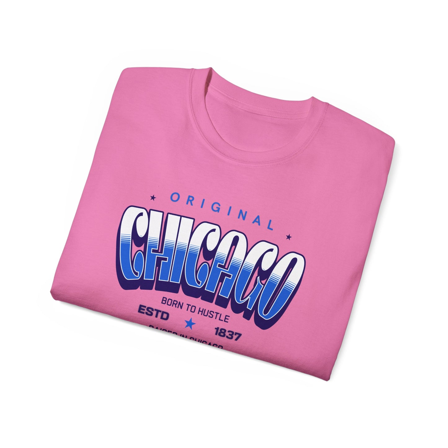 Chicago Hustle Graphic Tee, Streetwear T-Shirt, Gift for Travelers, Chicago Souvenir, Unisex Chicago T-Shirts Casual Wear. Chi-Town Tees