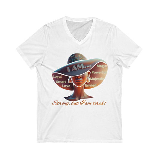 Women Jersey Short Sleeve V-Neck Tee, 92% Women T-Shirt, Gift for Black Women, Black Women Activism Tees, Black Women Empowerment, Melanin Tees