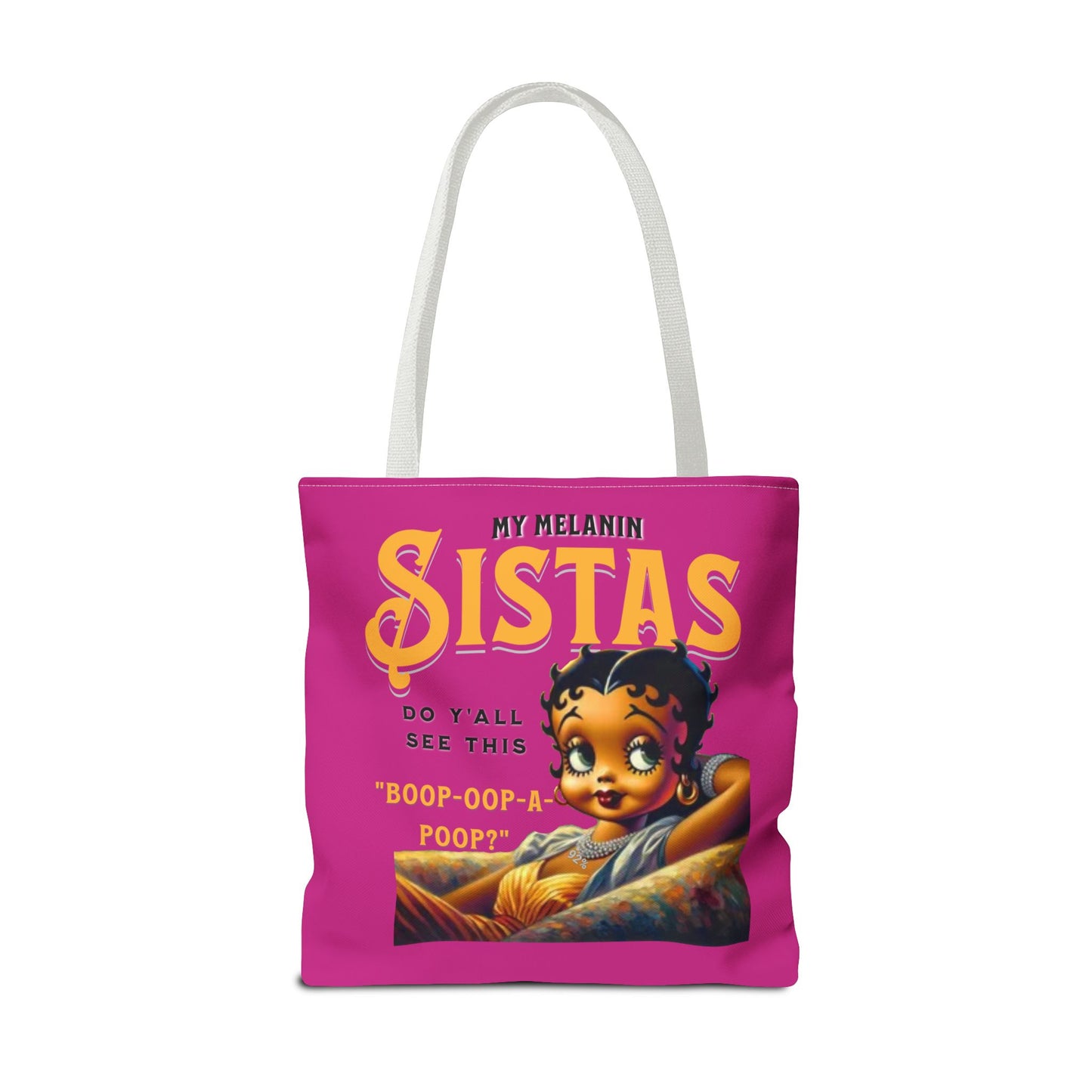Black Betty Boop Tote Bag, 92 Percent Women Tote Bag, Cute Betty Boop Gift, Pink Betty Boop Tote Bag, Humorous Betty Boop Bag