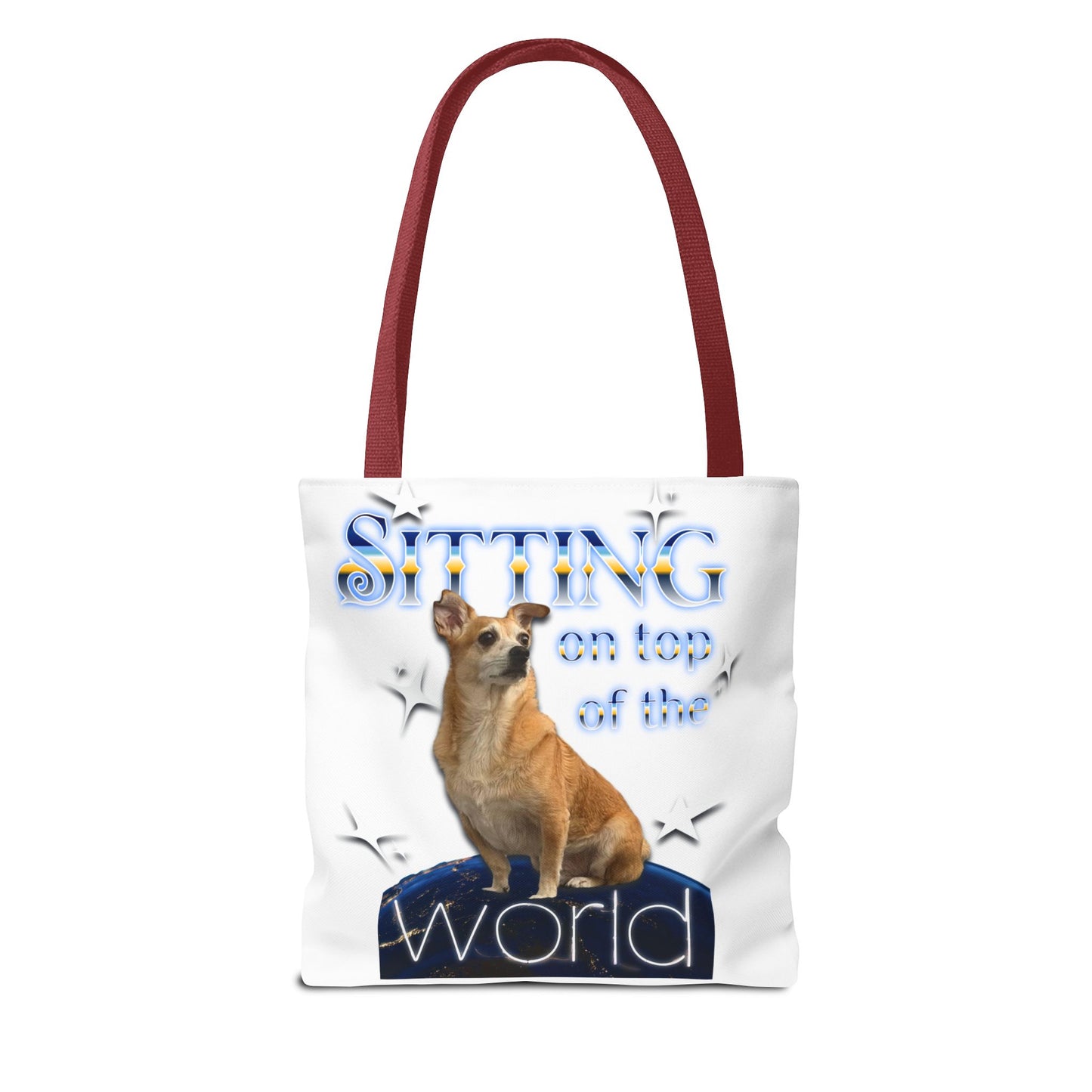 Personalized Tote Bag — "Sitting on Top of the World" Corgi Tote