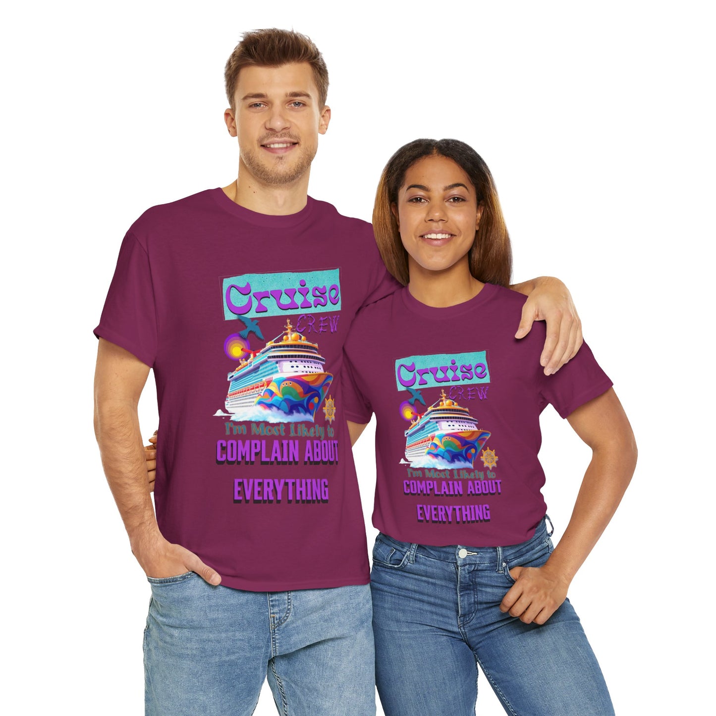 Cruise Crew Unisex Heavy Cotton Tee - Fun Travel T-Shirt for Vacations, Family Cruises, Summer Adventures, Gift for Cruise Travelers,