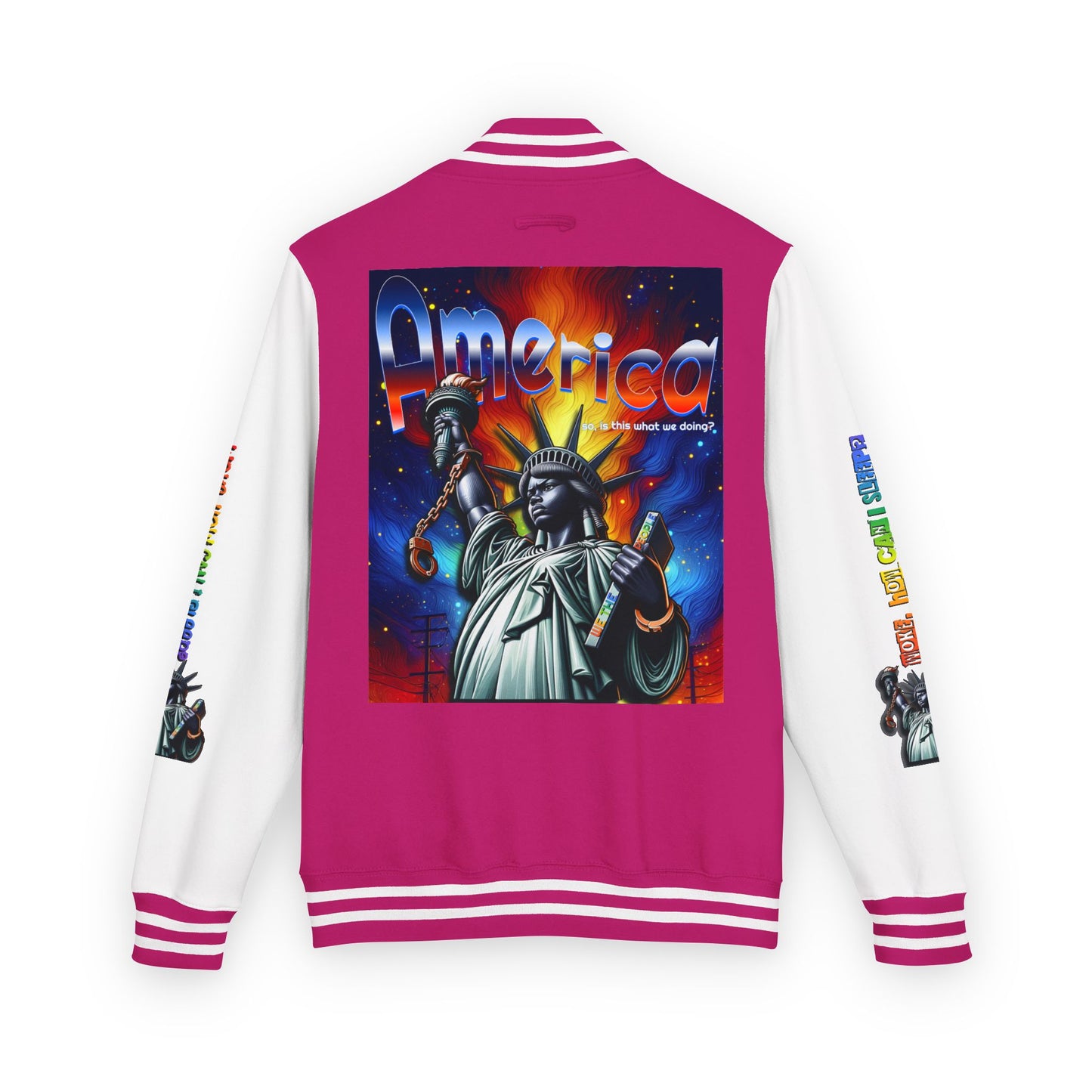 Letterman Jacket — 'America' Statue of Liberty Retro Graphic