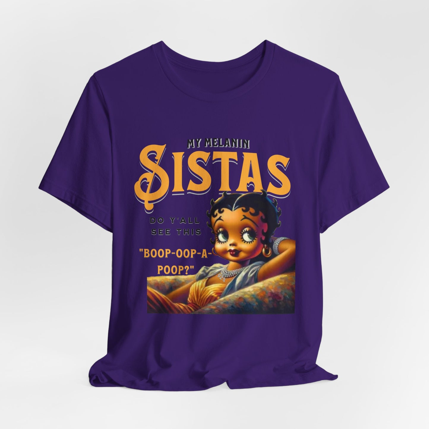 Melanin Betty Boop, 92% Black Woman Shirt, Black Girl Magic Tees, Black Culture T-Shirts, Humorous Betty Boop Shirts, Betty Boop T-Shirts