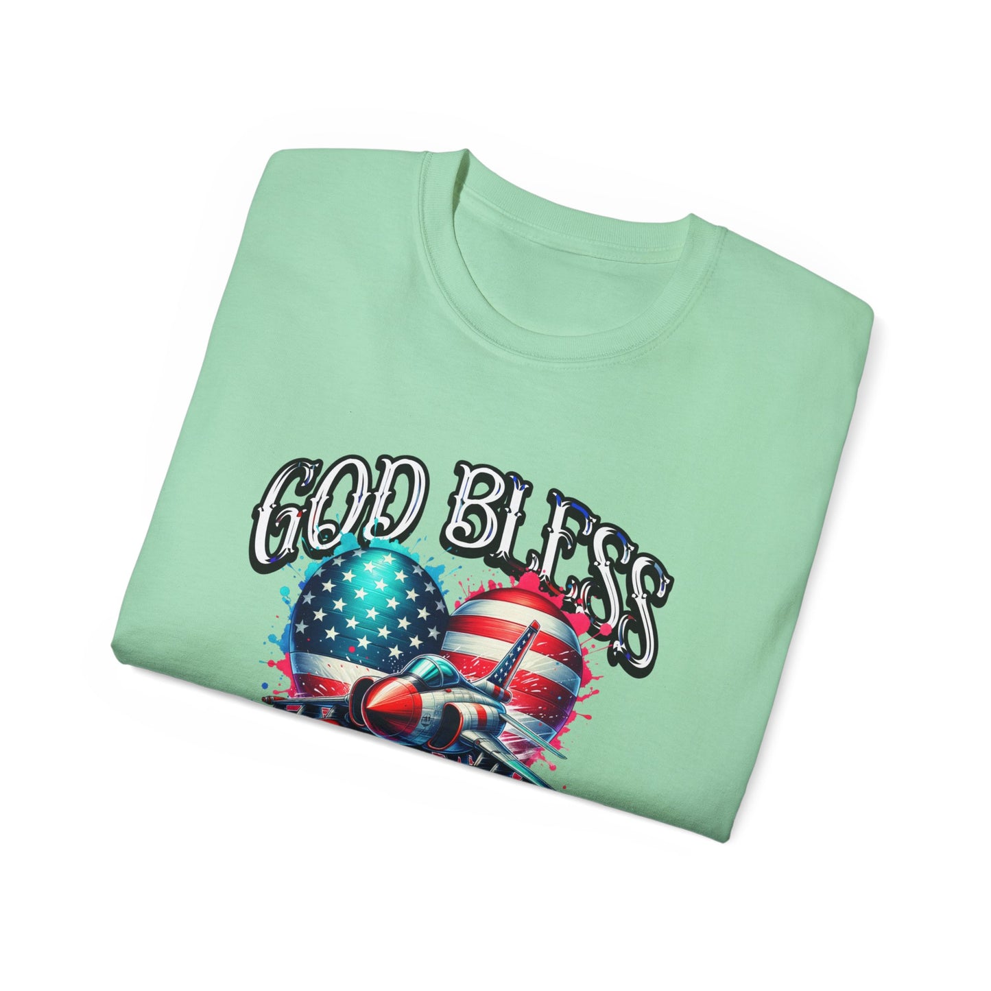 God Bless America Unisex Ultra Cotton T-Shirts, Nation in Distress Shirt, Fight for Democracy T-Shirt, God Bless the USA Tees