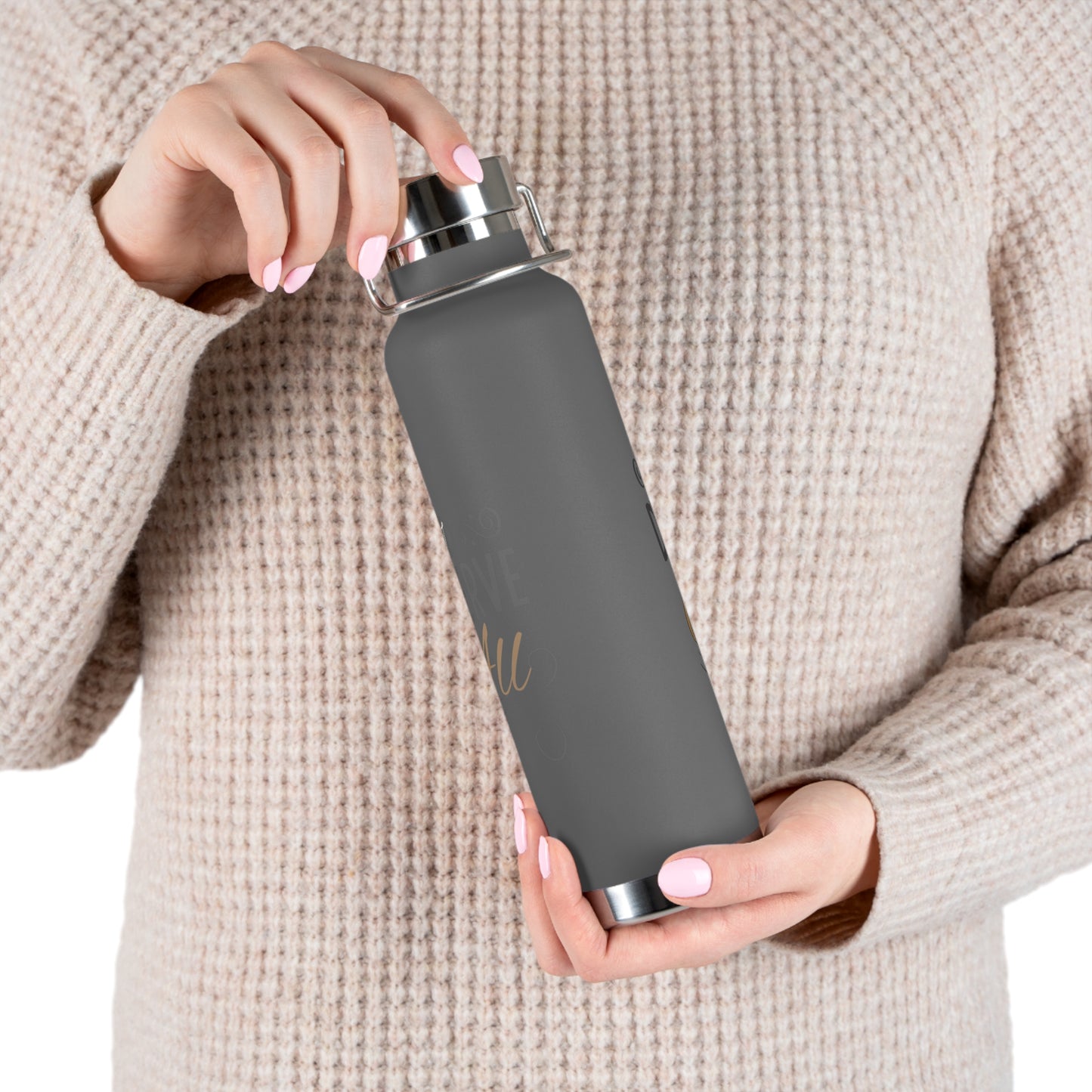 "I Deserve It All" Copper Vacuum Insulated Bottle, 22oz, Inspirational Lyrics from Kendrick Lamar Man in the Garden, Kendrick Lamar Fan Merchandise