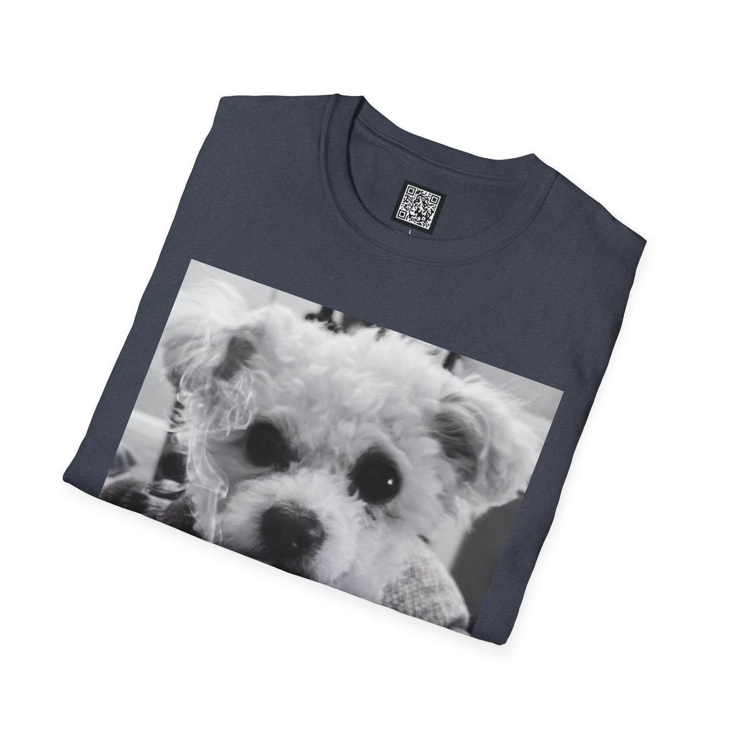 Personalized Smoking Puppy Photo T-Shirt — Retro Black & White Cute Dog Graphic Tee