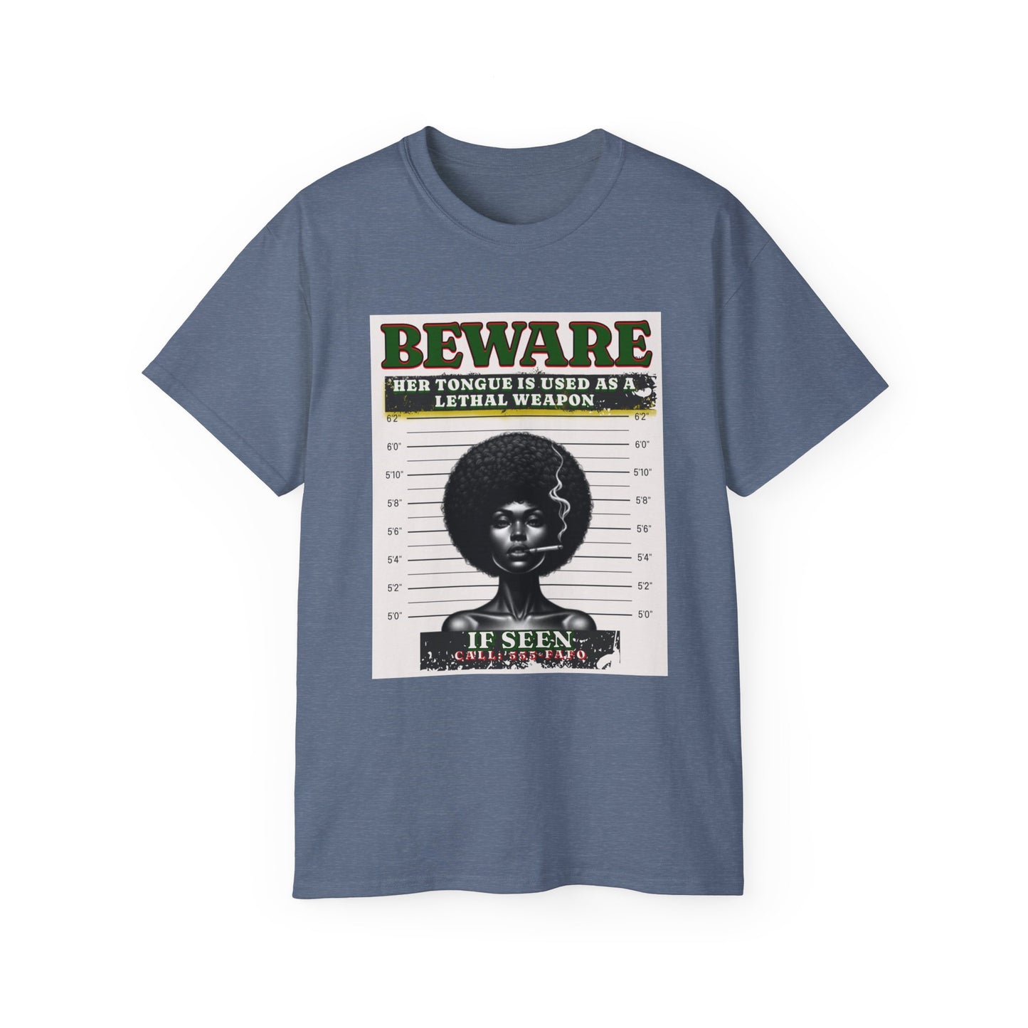 Empowering Graphic Tee, Her Tongue is a Lethal Weapon Shirt, FAFO Cotton T-Shirt, Inspirational Art Tee, Funny Trendy Gift for Friends