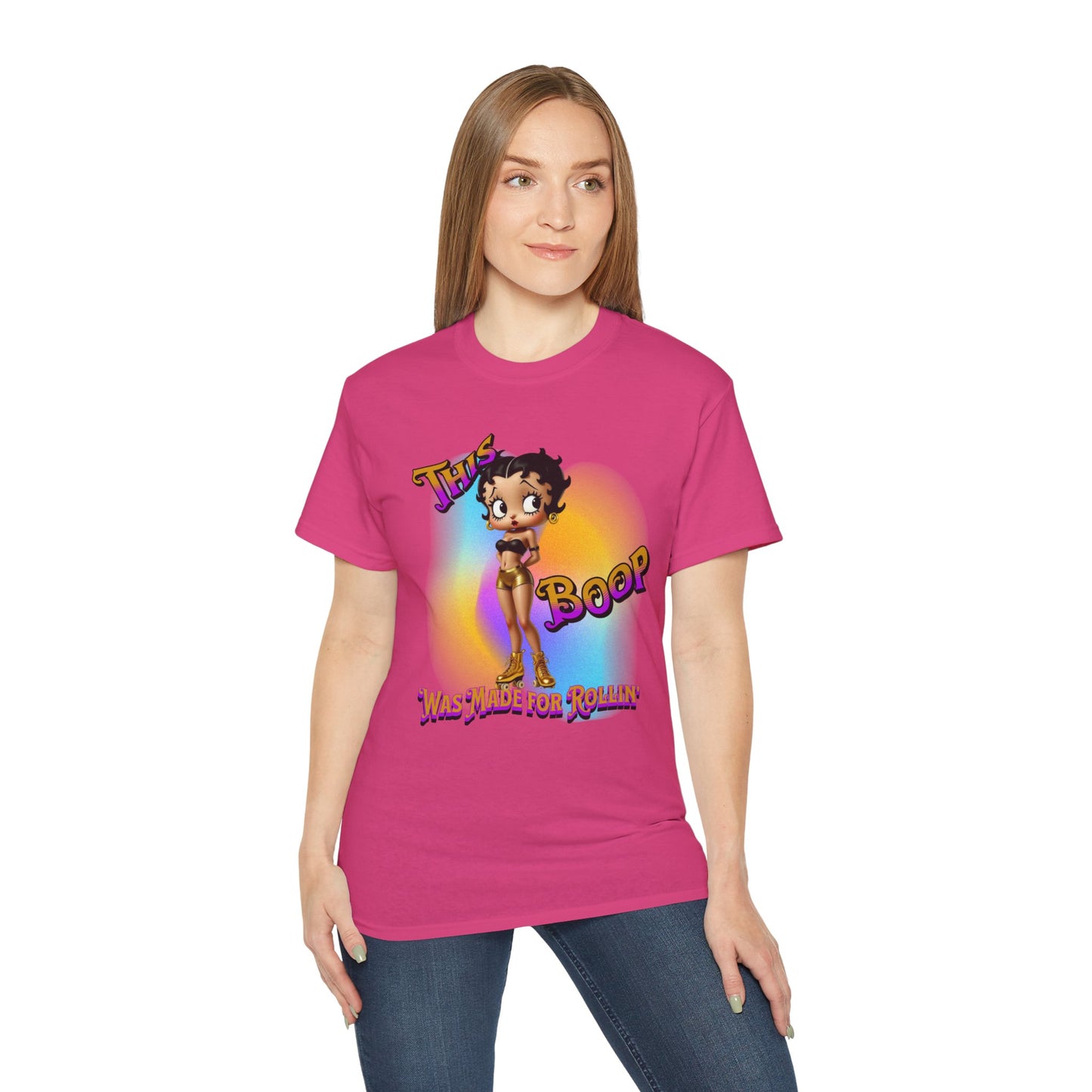 Retro Betty Boop Cartoon Tee, Fun Skater Themed T-Shirt, Vintage Skater Girl Shirt, Casual Wear, Betty Boop Design, Perfect Gift for Skater Fans