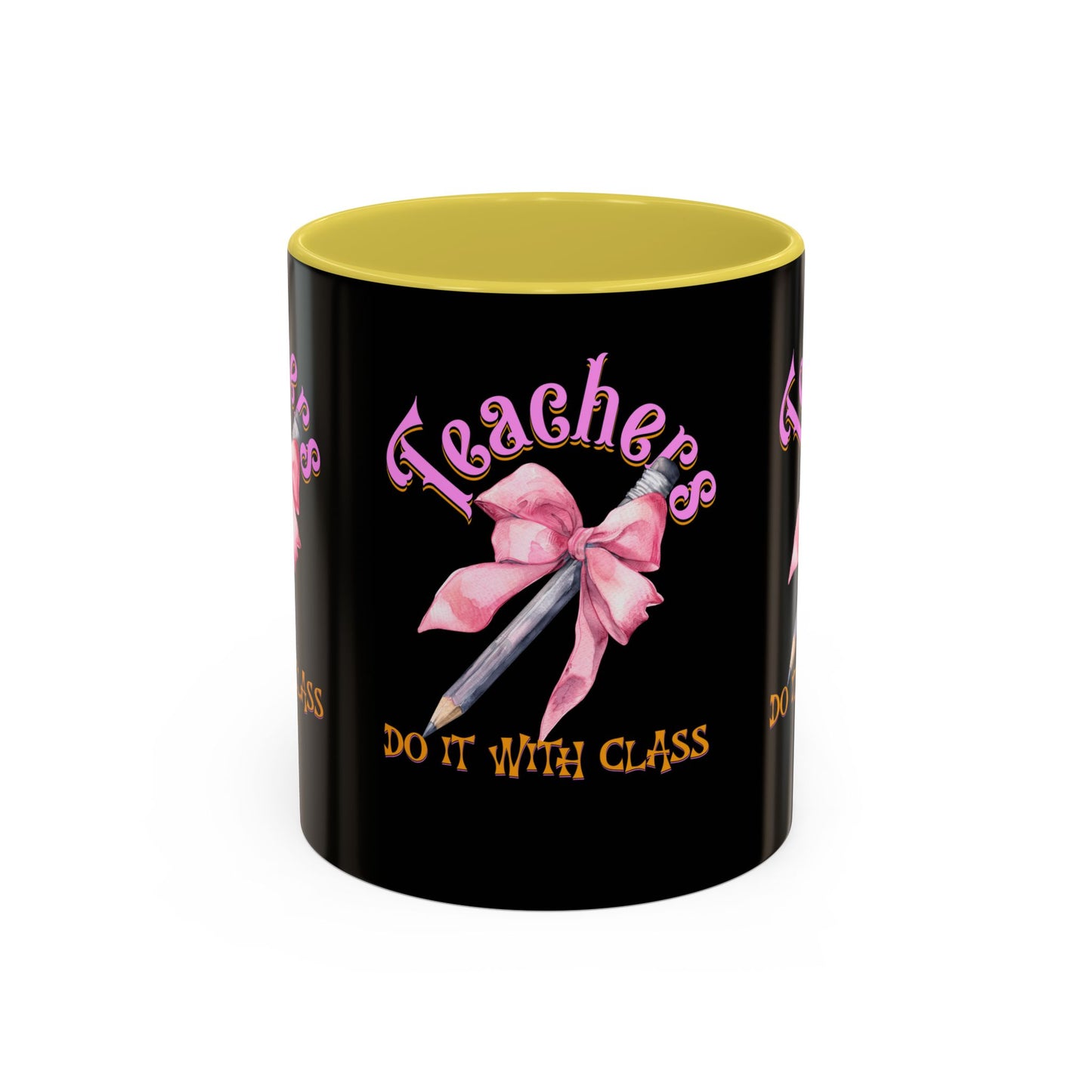 Colorful Mugs (11oz, 15oz), Teacher Appreciation Gift, Cute Gift for Teachers, Coffee Mug for Teachers, Coquette Bow Coffee Mug