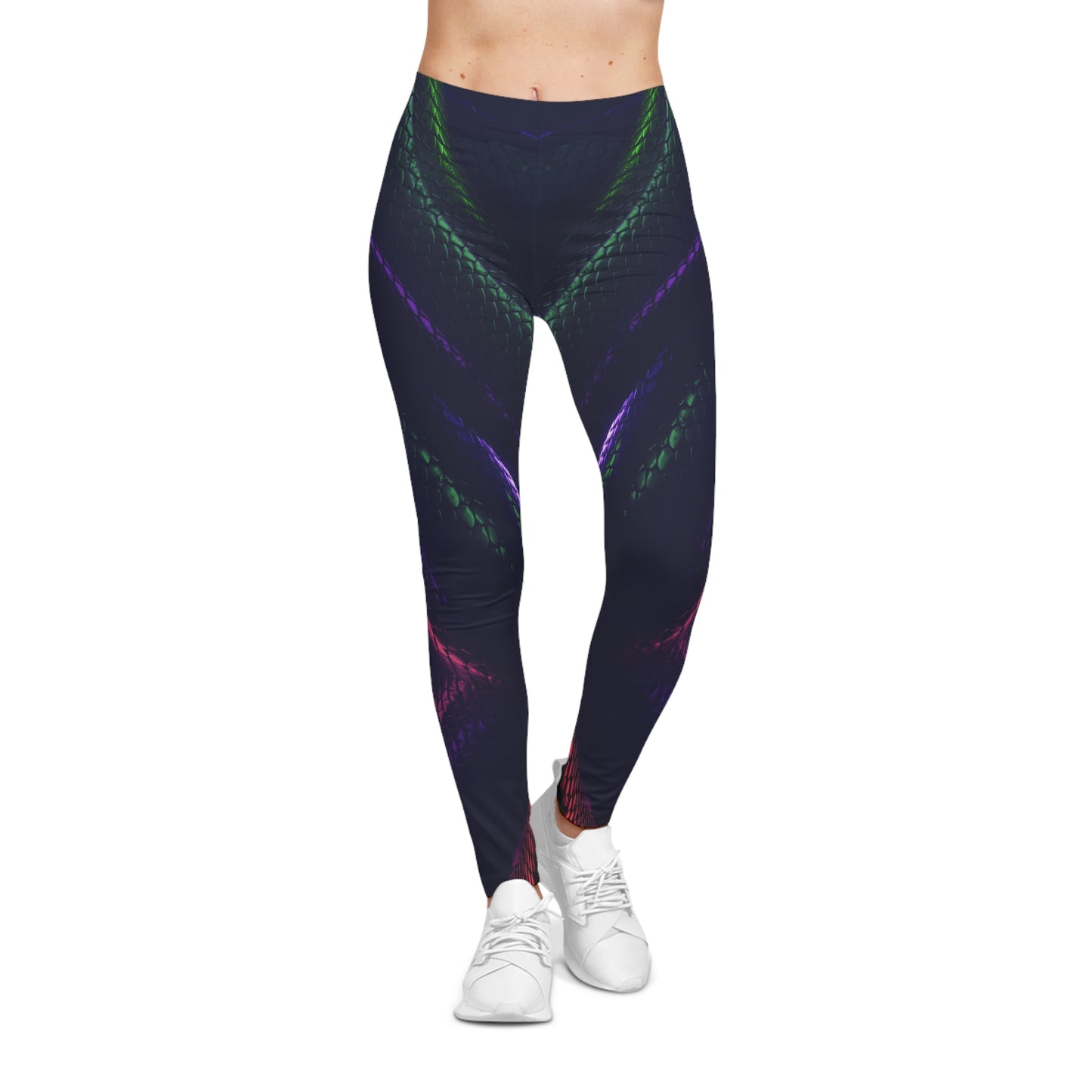 Vibrant Snakeskin Patterned Leggings for Active Lifestyle
