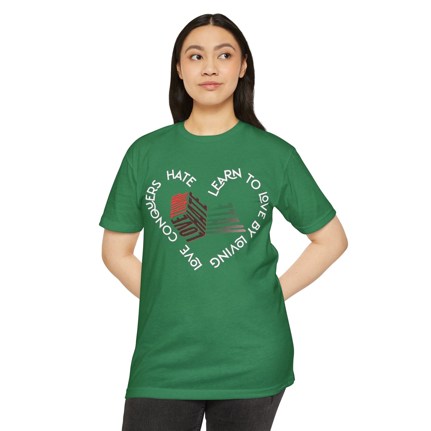 Vibrant Love Trump Hate Unisex T-Shirt, Graphic Tee for Casual Wear, Ideal for Gift, Summer Vibes, Celebration Style, Trendy Streetwear