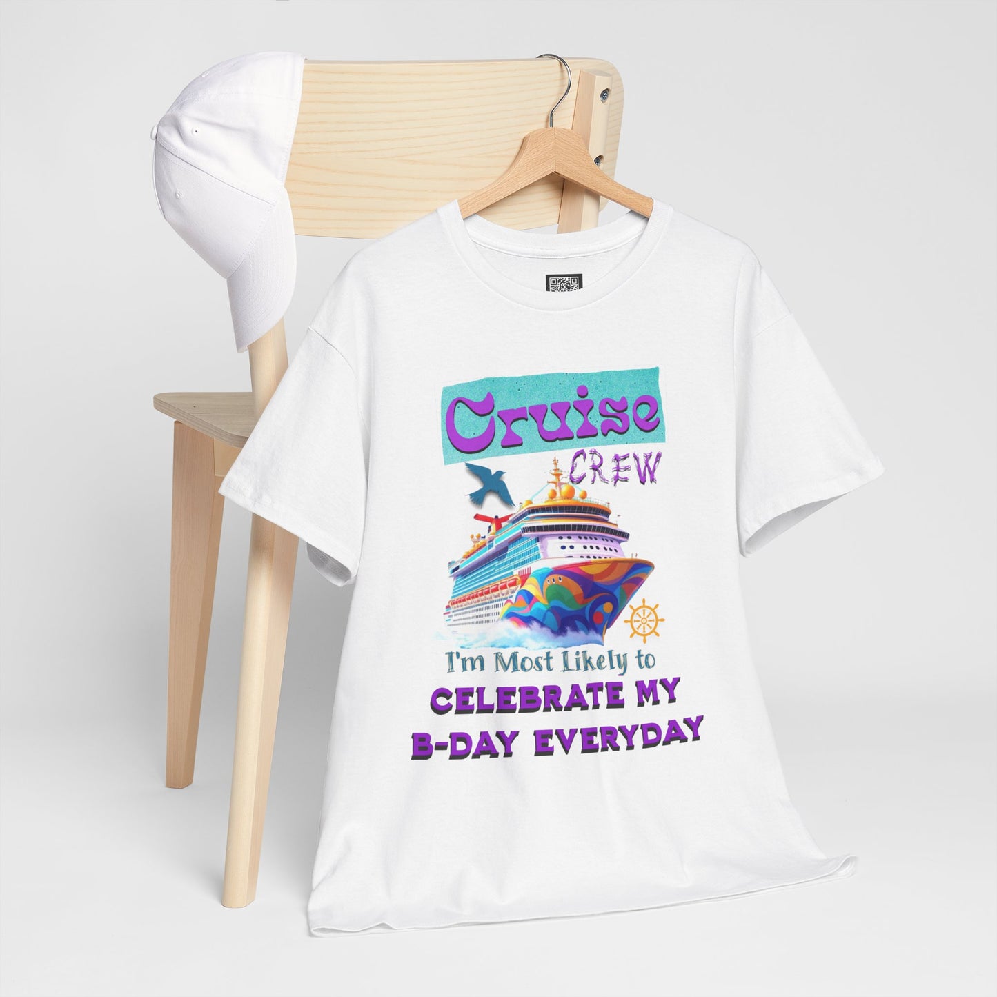 Cruise Crew Birthday Tee, Unisex Cotton T-Shirt, Vacation Apparel, Party Outfit, Gift for Travelers, Fun Cruise Wear, Cruise Birthday T-Shirt