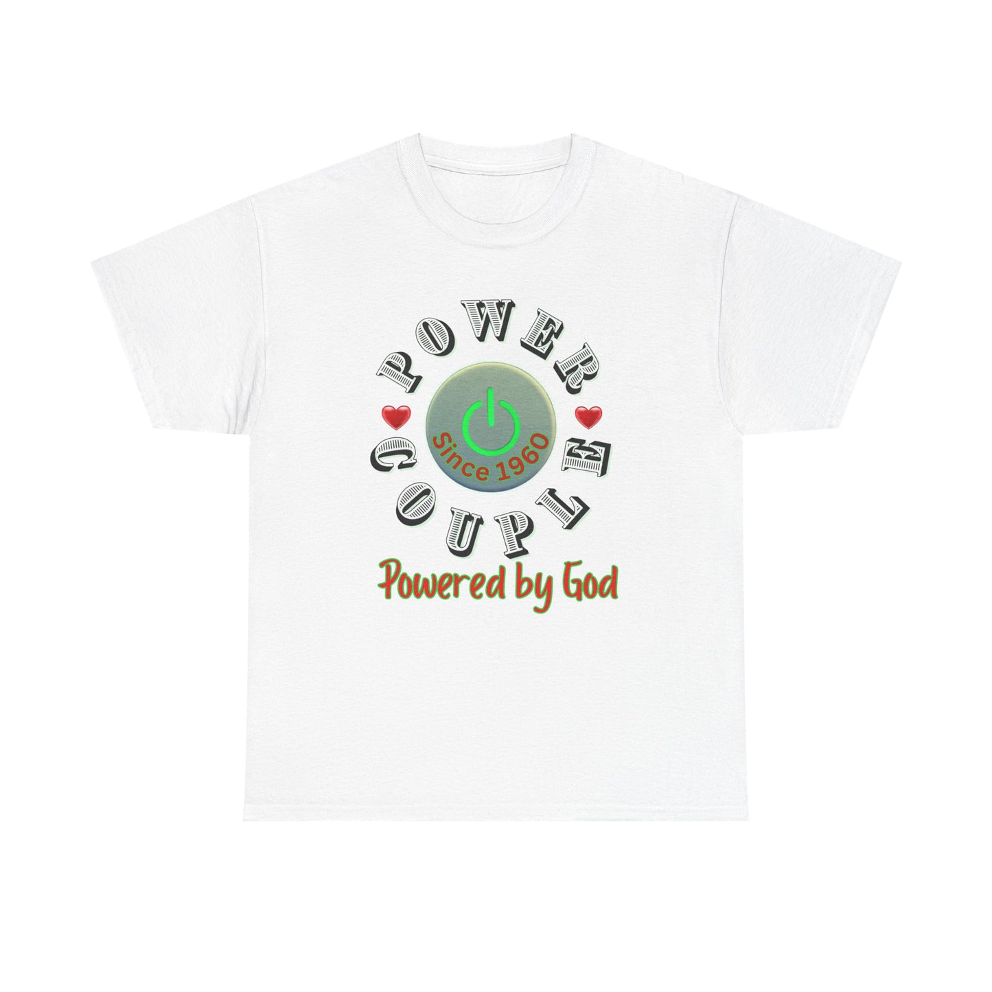 Power Couple - Powered by God T-Shirt | Anniversary Shirt for Couples Since 2011, Valentine T-shirt for Couples Unisex Heavy Cotton Tee