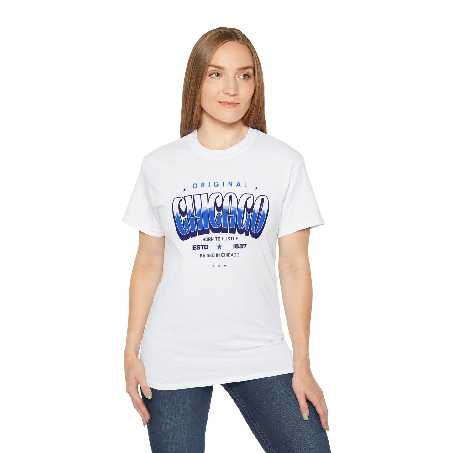 Chicago Hustle Graphic Tee, Streetwear T-Shirt, Gift for Travelers, Chicago Souvenir, Unisex Chicago T-Shirts Casual Wear. Chi-Town Tees