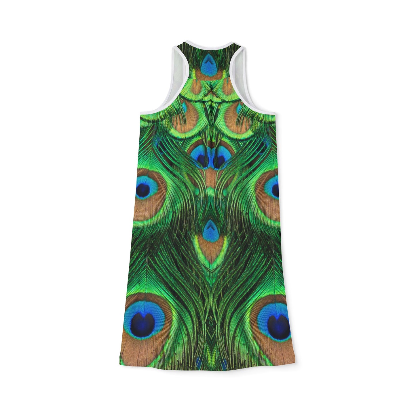 Peacock Feather Women's Racerback Dress - Cute Stylish Summer Fashion, Peacock Lover's Dress for Women