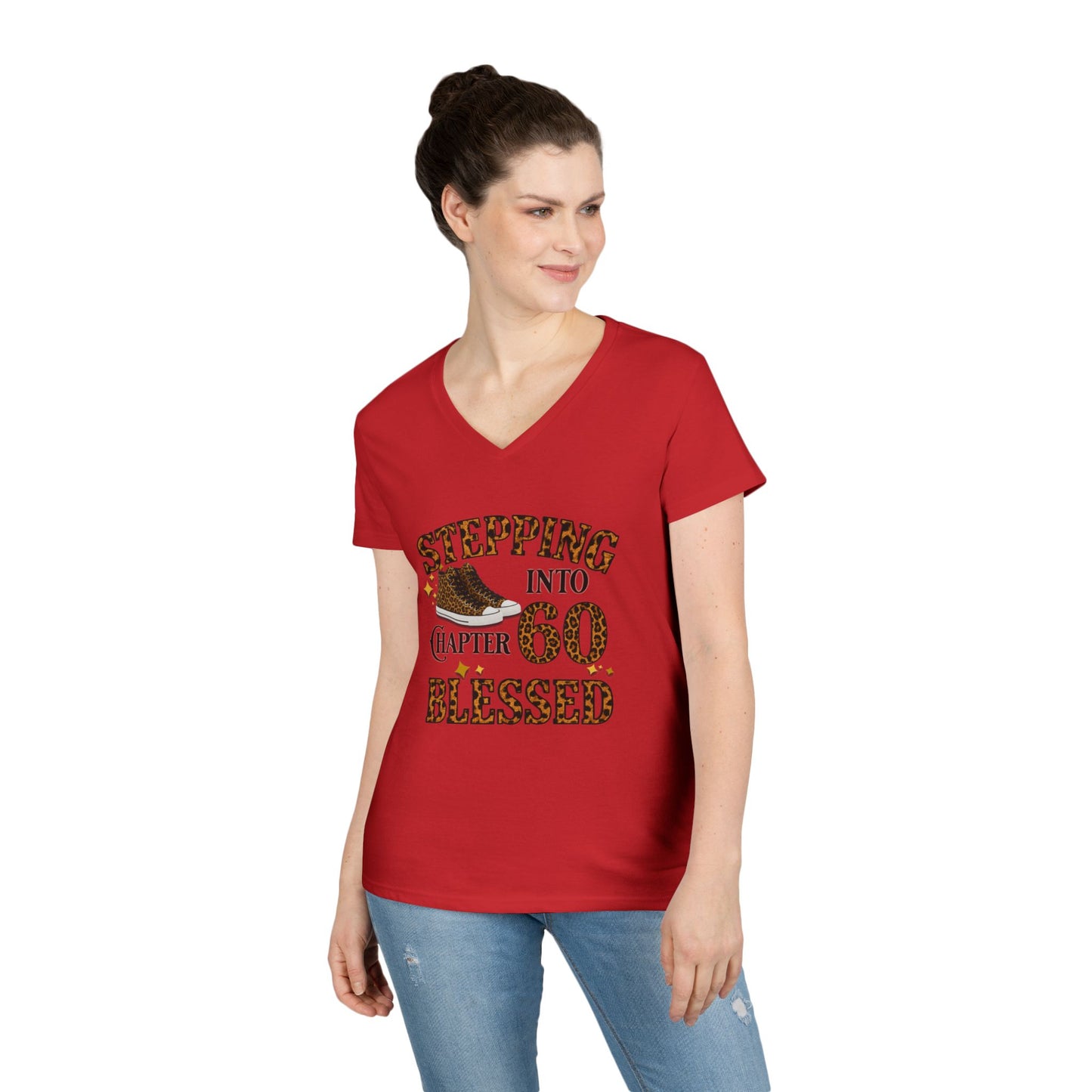 Stepping Into Chapter 60 Blessed V-Neck Tee