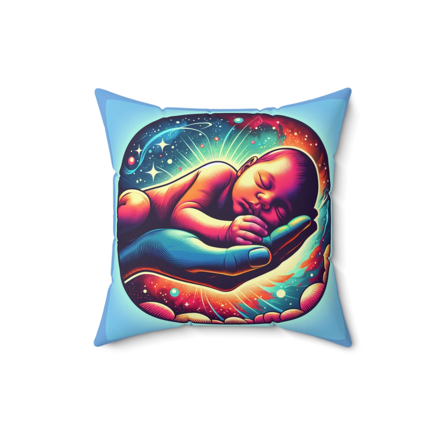 Beautiful Blue Baby Pillow, Cute Baby Shower Gifts, Throw Pillow for a Boy or Girls Room, Baby Decorative Pillow, Baby Shower Gift for Girl or Boy