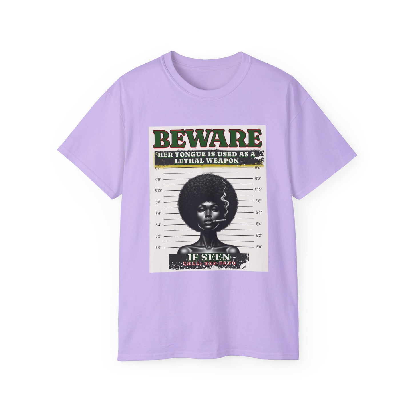 Empowering Graphic Tee, Her Tongue is a Lethal Weapon Shirt, FAFO Cotton T-Shirt, Inspirational Art Tee, Funny Trendy Gift for Friends