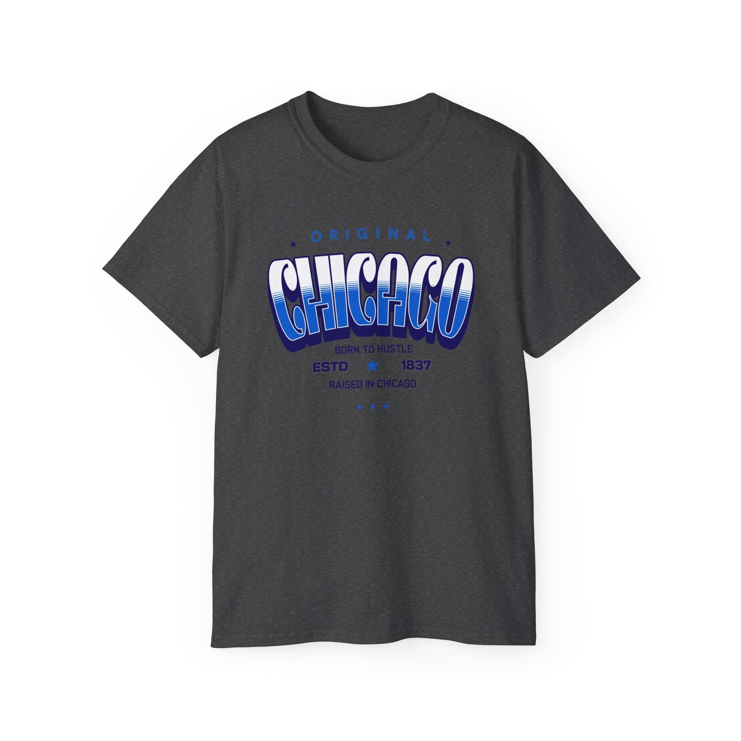 Chicago Hustle Graphic Tee, Streetwear T-Shirt, Gift for Travelers, Chicago Souvenir, Unisex Chicago T-Shirts Casual Wear. Chi-Town Tees