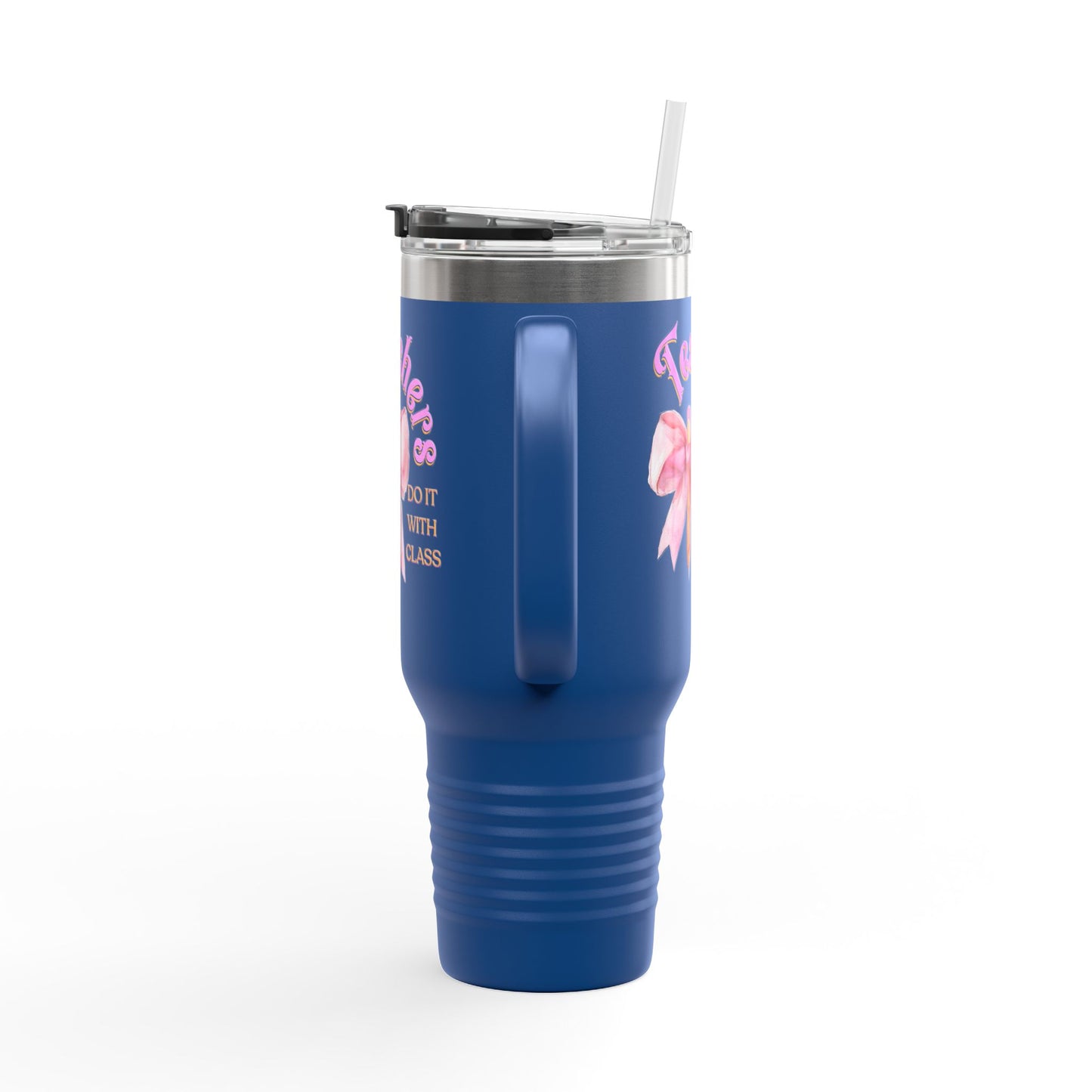 Stylish Insulated Travel Mug for Teachers, Cute 40oz Coquette Teacher Tumbler, Gifts for Educators, Coffee Lover Travel Cup, Back to School Mug Gift
