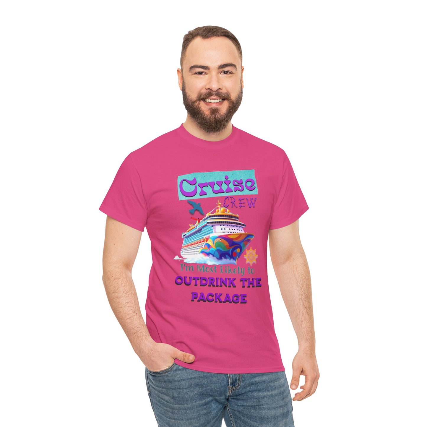 Cruise Crew Outdrink Package Tee | Fun Vacation T-Shirt | Perfect for Summer, Group Trips, Gifts, Drink Package T-Shirt for Cruise