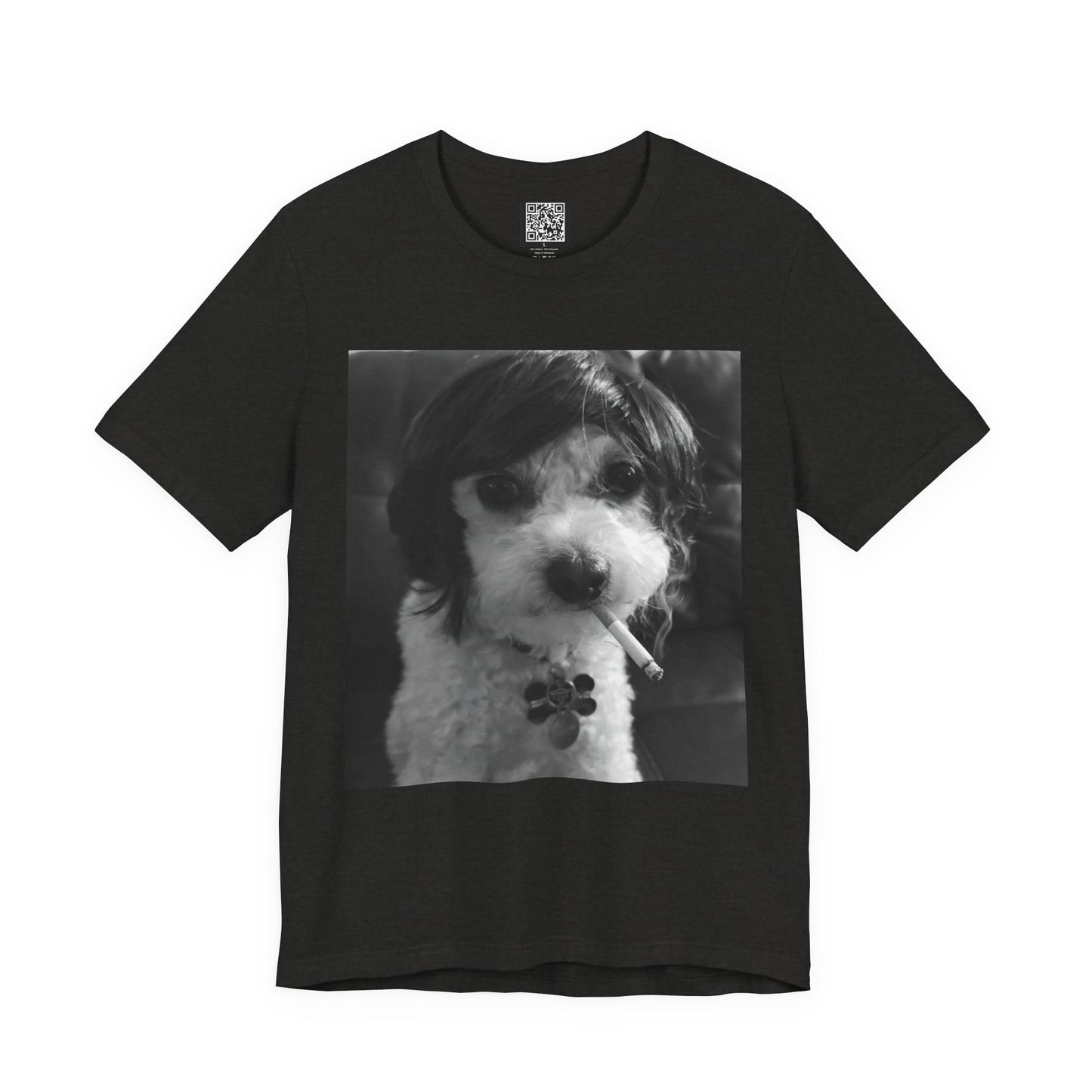 Personalized Dog Photo Tee — Retro Black & White Puppy Portrait T-Shirt