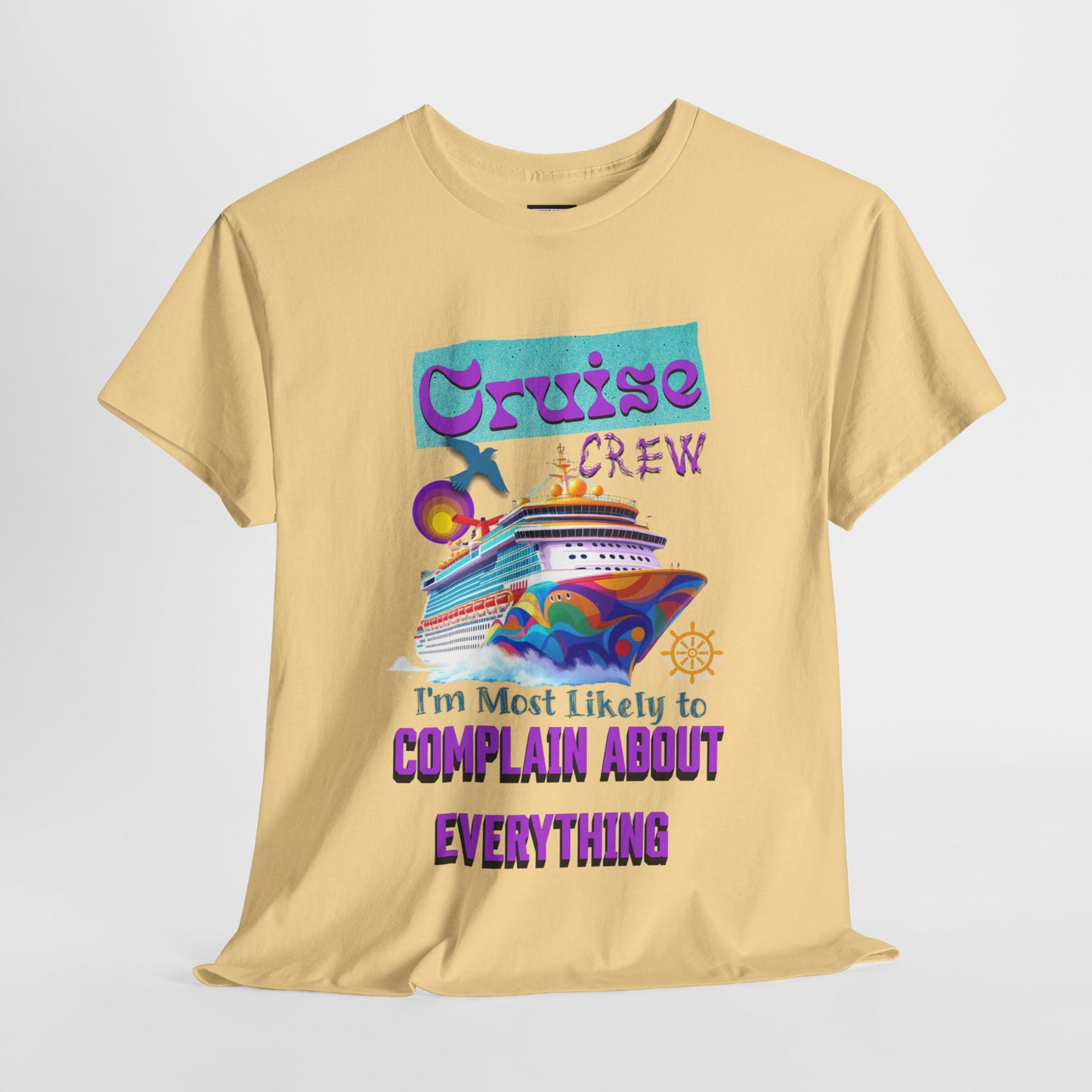 Cruise Crew Unisex Heavy Cotton Tee - Fun Travel T-Shirt for Vacations, Family Cruises, Summer Adventures, Gift for Cruise Travelers,
